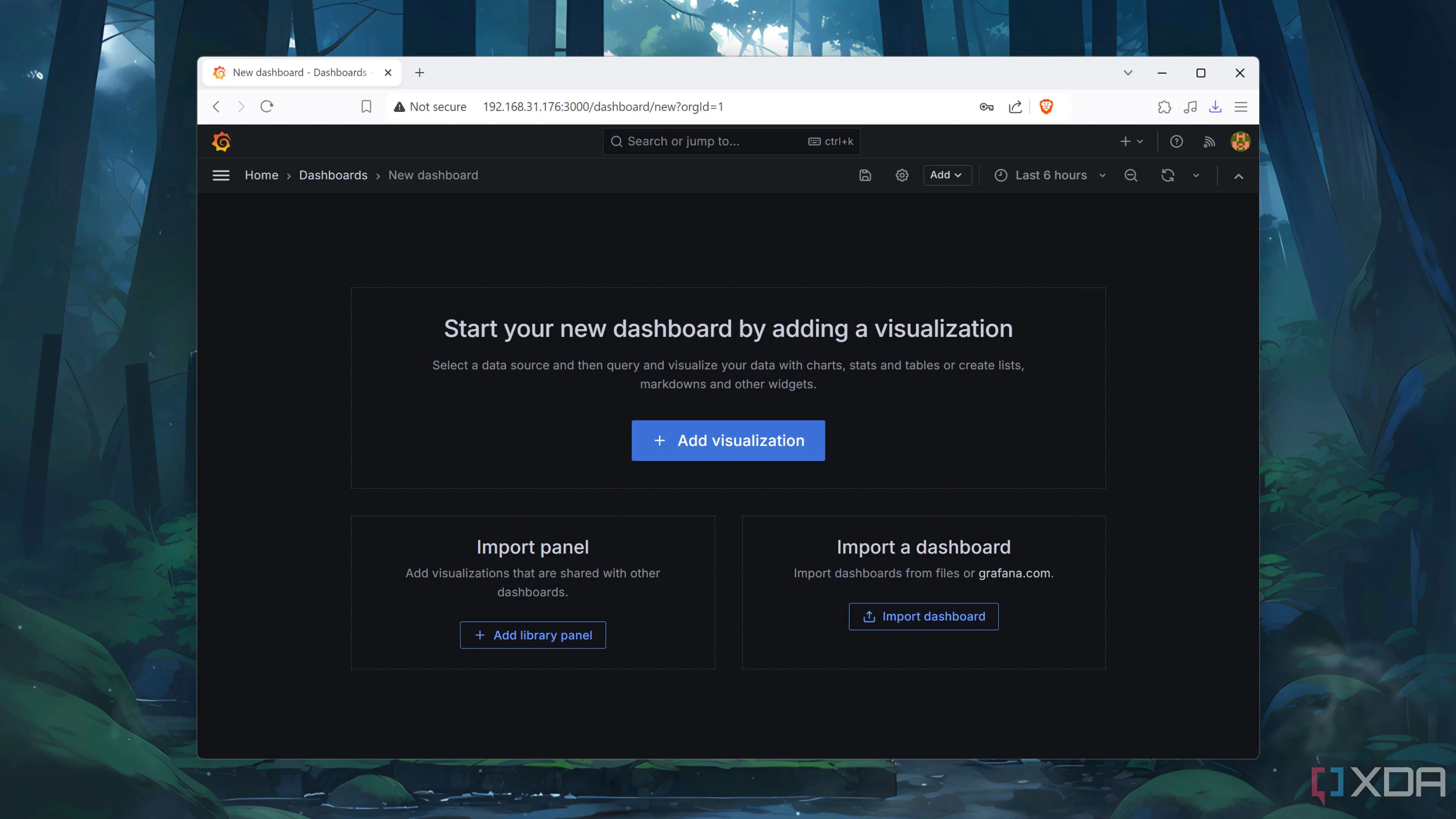Giao diện bảng điều khiển Grafana trên Proxmox hiển thị các biểu đồ giám sát hiệu suất home lab