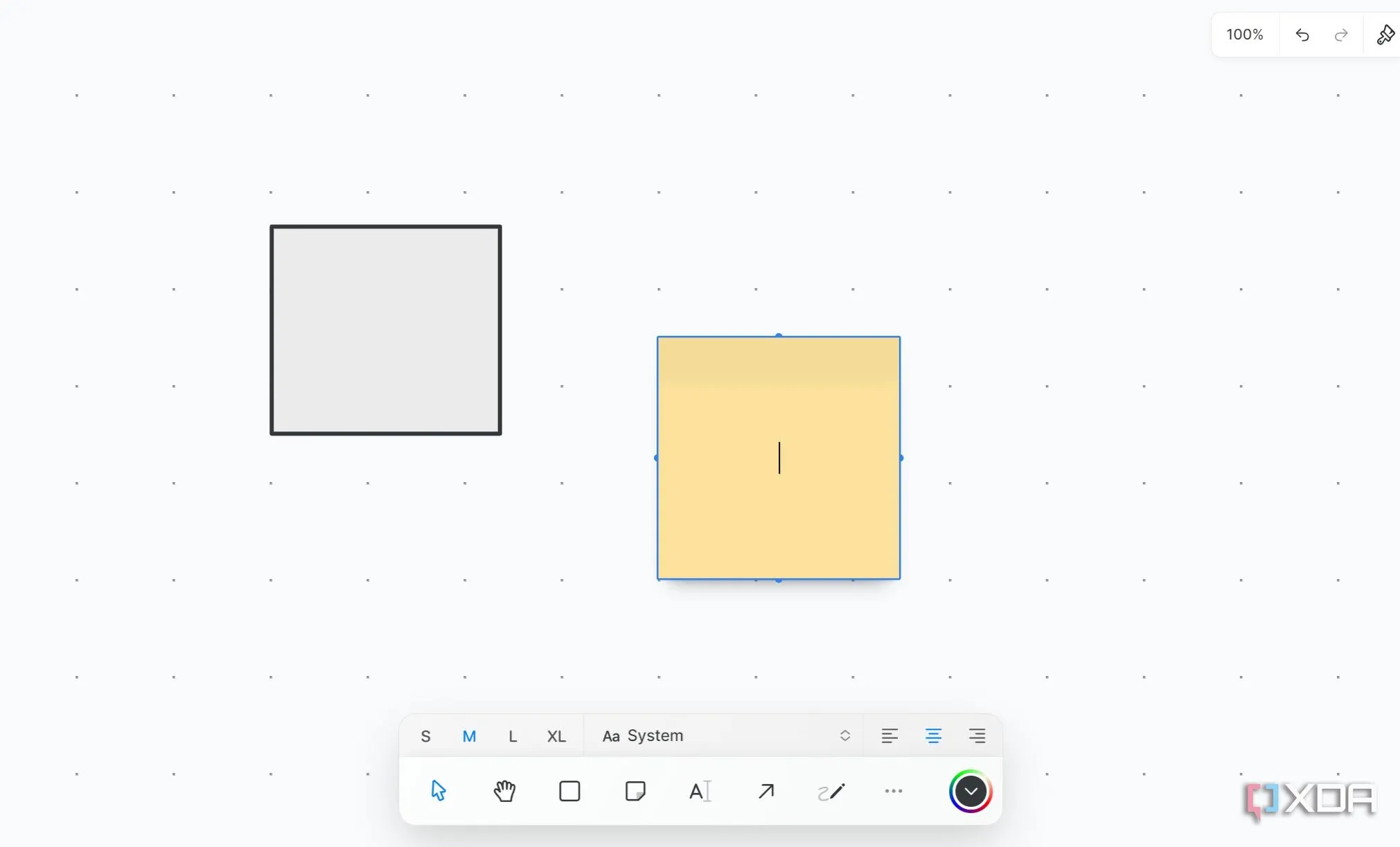 Giao diện bảng trắng kỹ thuật số (whiteboard) của Craft để brainstorm ý tưởng