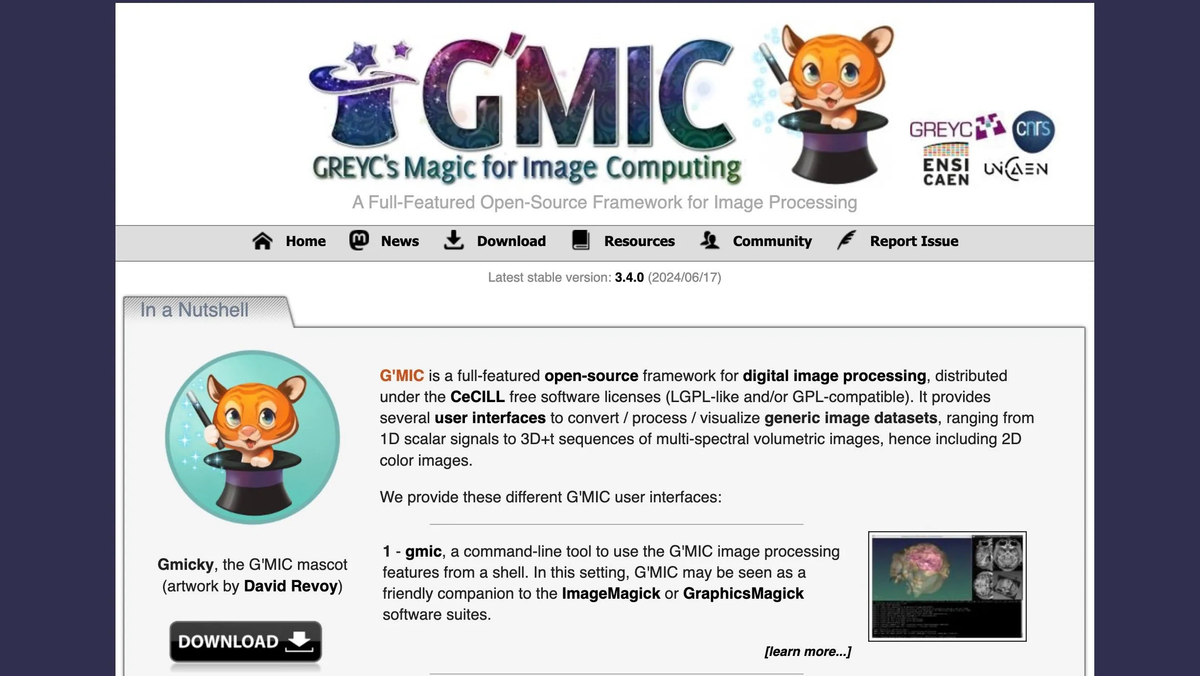 Giao diện bộ lọc G'MIC trong GIMP với nhiều hiệu ứng chỉnh sửa ảnh