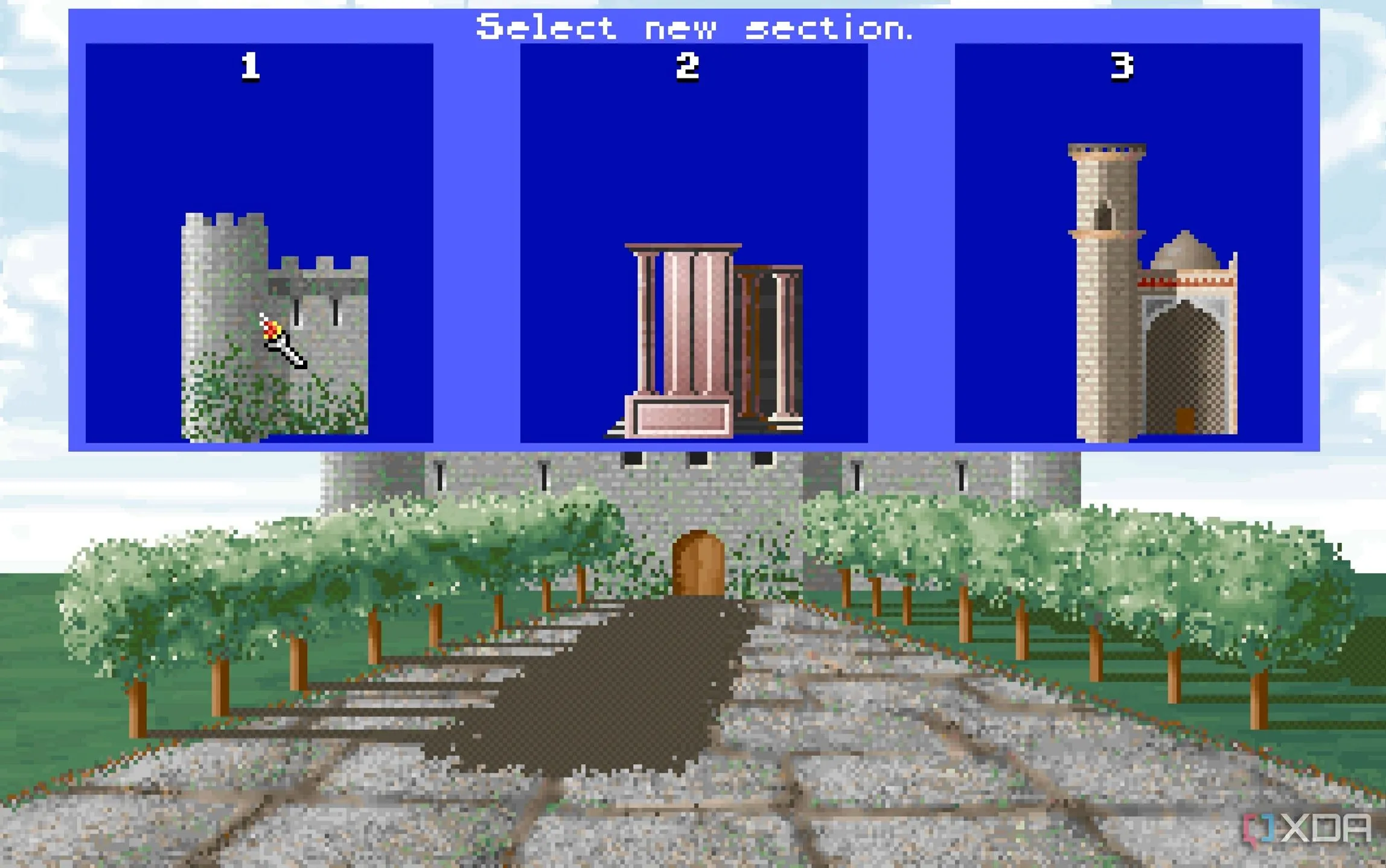 Giao diện chọn lâu đài trong Sid Meier's Civilization 1991