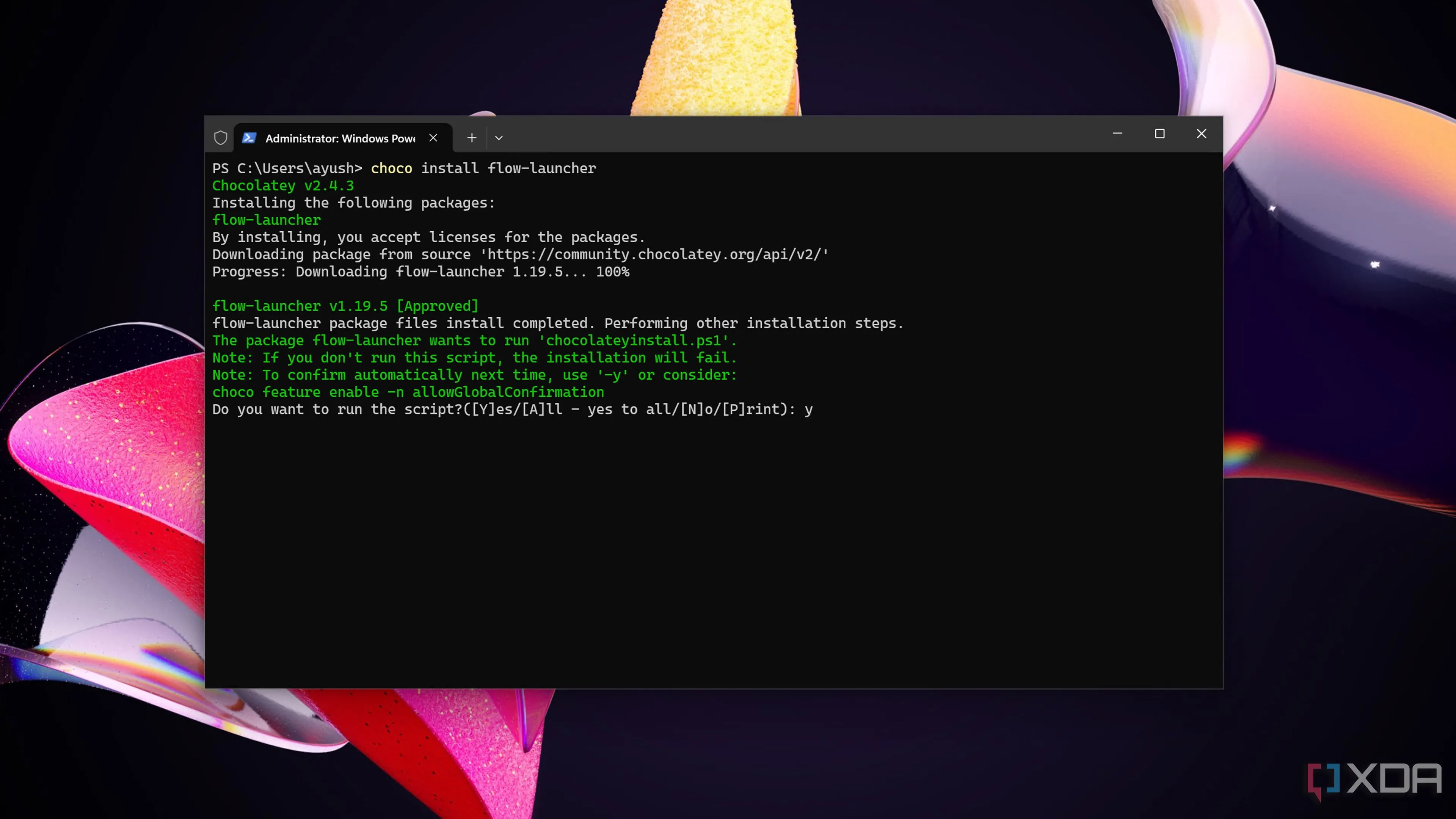 Giao diện của Chocolatey, trình quản lý gói với kho ứng dụng phong phú cho Windows