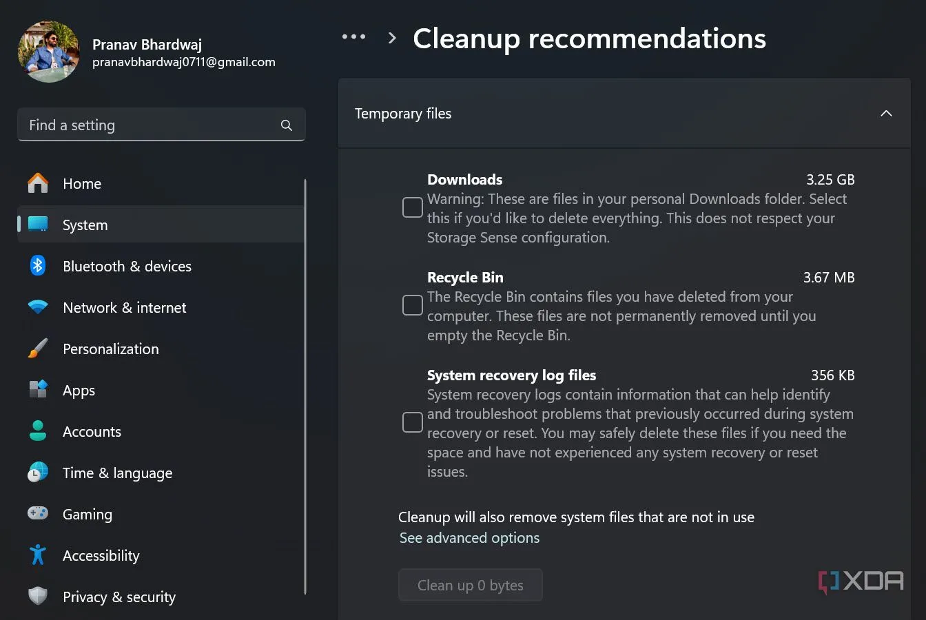 Giao diện &quot;Đề xuất dọn dẹp&quot; của Windows liệt kê các tệp không cần thiết có thể xóa