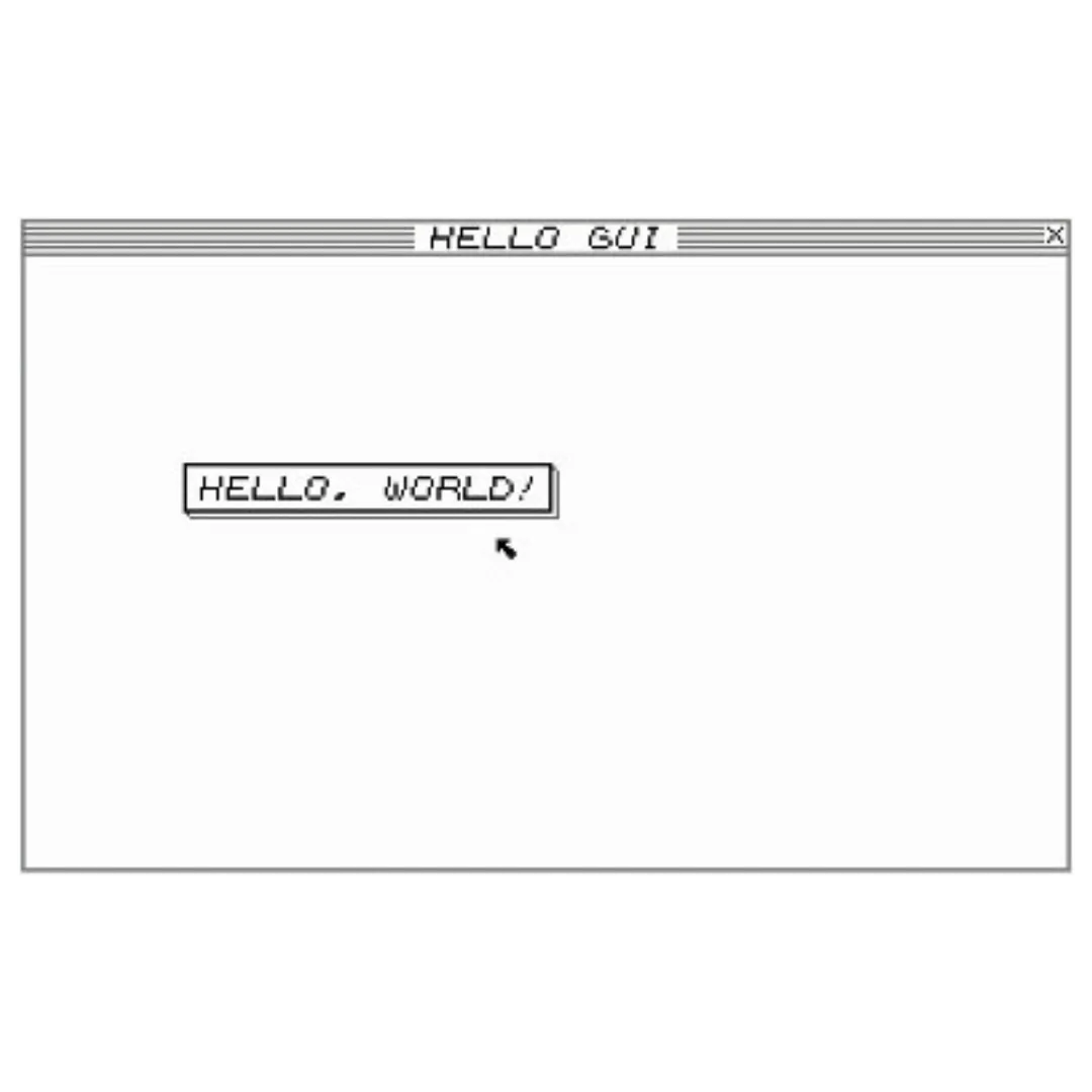 Giao diện đồ họa cơ bản (GUI) của Snowdrop OS, được viết hoàn toàn bằng hợp ngữ x86