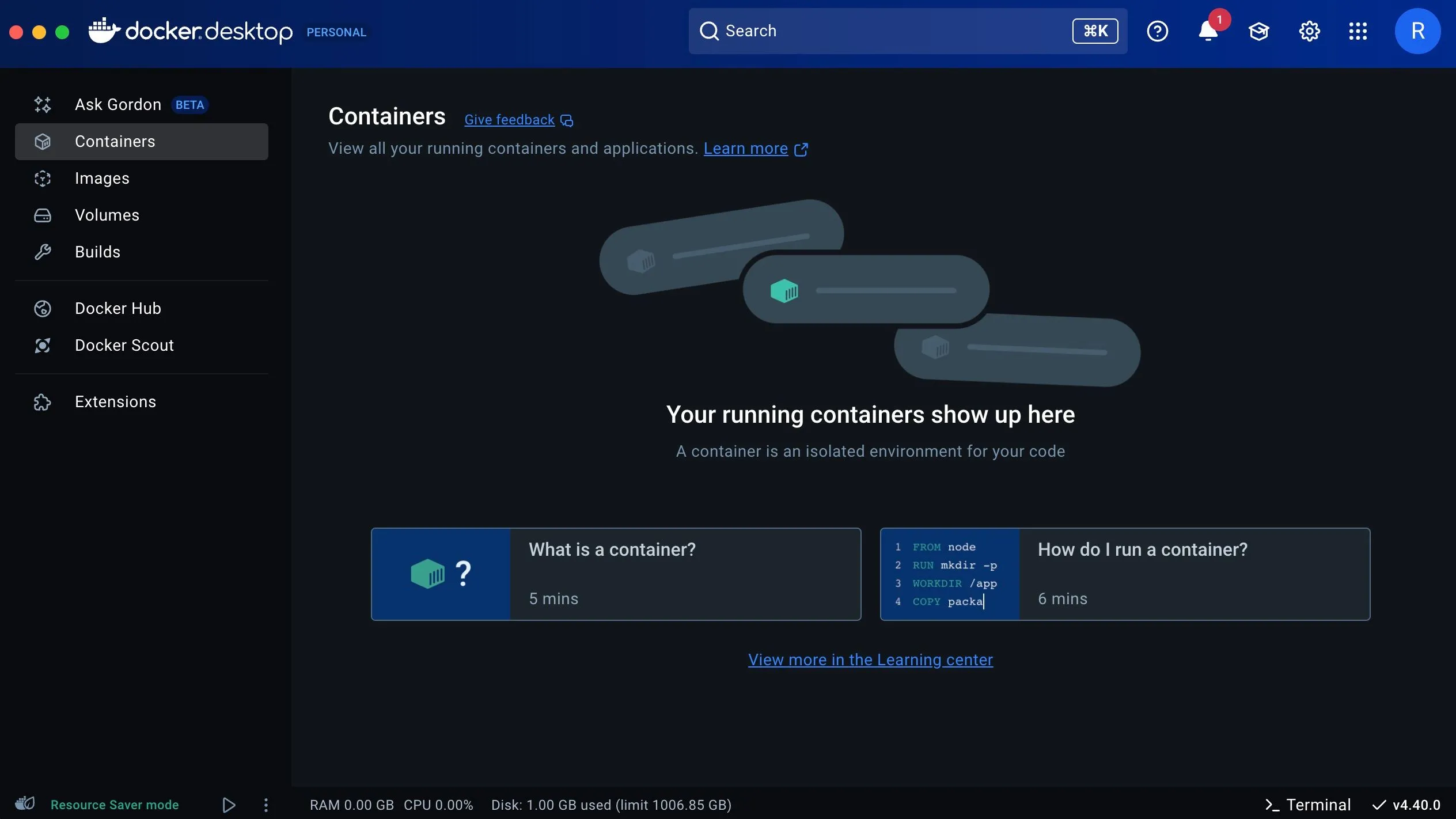 Giao diện Docker: Minh họa sự phức tạp ban đầu cho người dùng mới