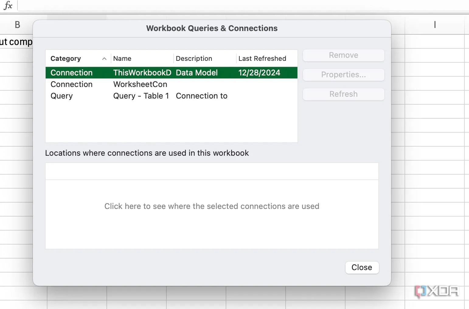 Giao diện Excel hiển thị tùy chọn quản lý và ngắt các liên kết ngoài trong tab Data (Dữ liệu), giúp tối ưu hiệu suất workbook.