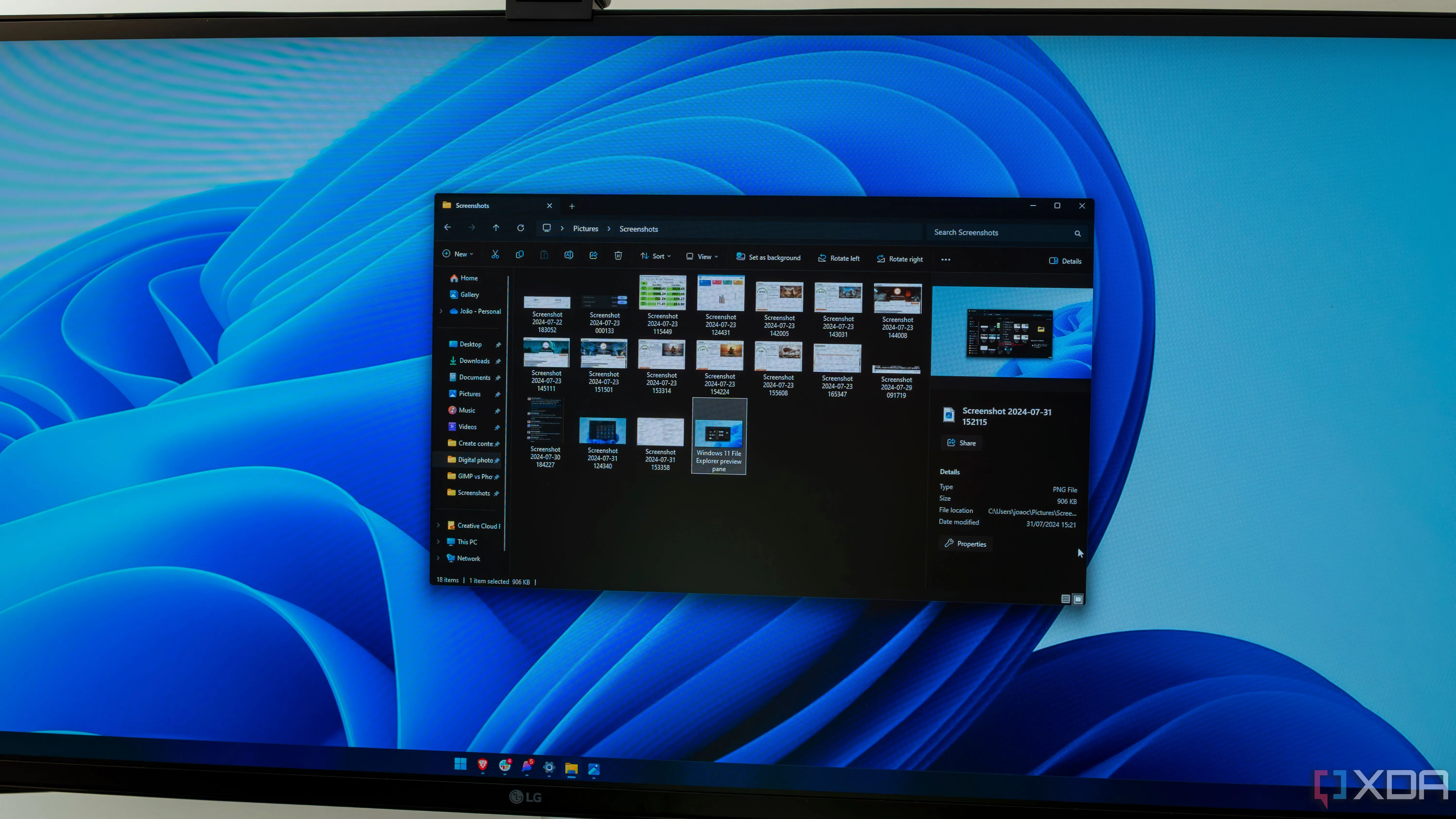 Giao diện File Explorer trên Windows 11 với các thư mục và tệp tin