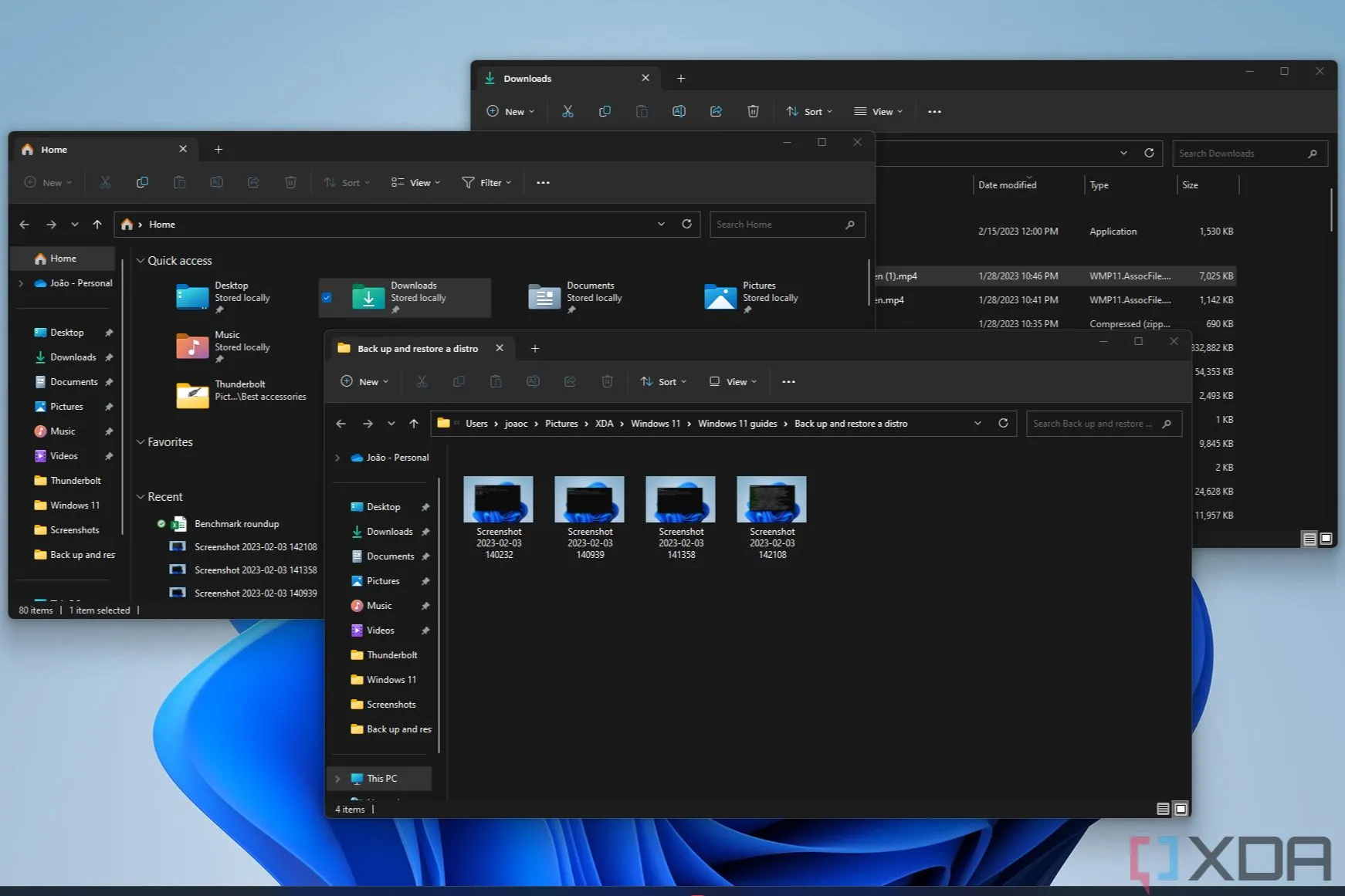 Giao diện File Explorer Windows 11 với nhiều tab đang mở