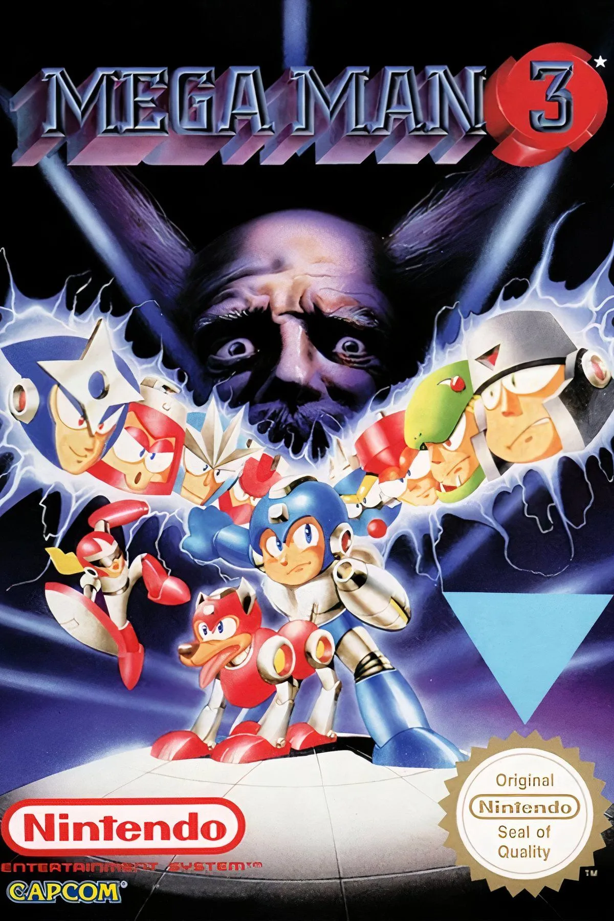 Giao diện game Mega Man 3 trên NES với cải tiến cơ chế trượt và đồ họa chi tiết hơn