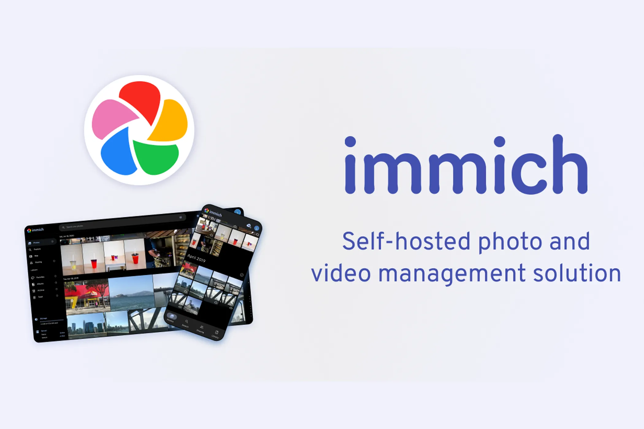 Giao diện Immich minh họa việc tự host dữ liệu riêng tư