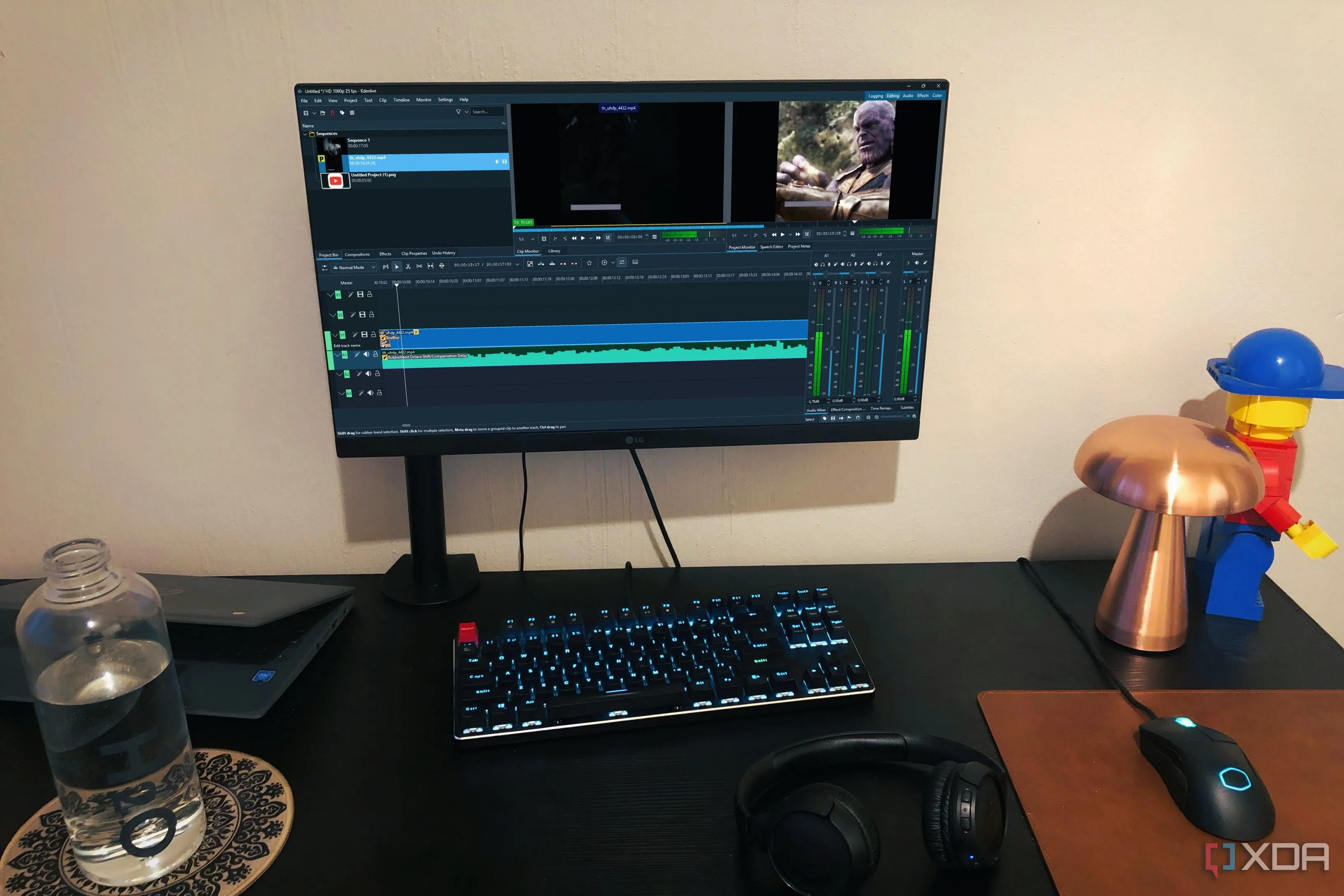 Giao diện Kdenlive trên máy tính, minh họa chỉnh sửa video chuyên nghiệp miễn phí