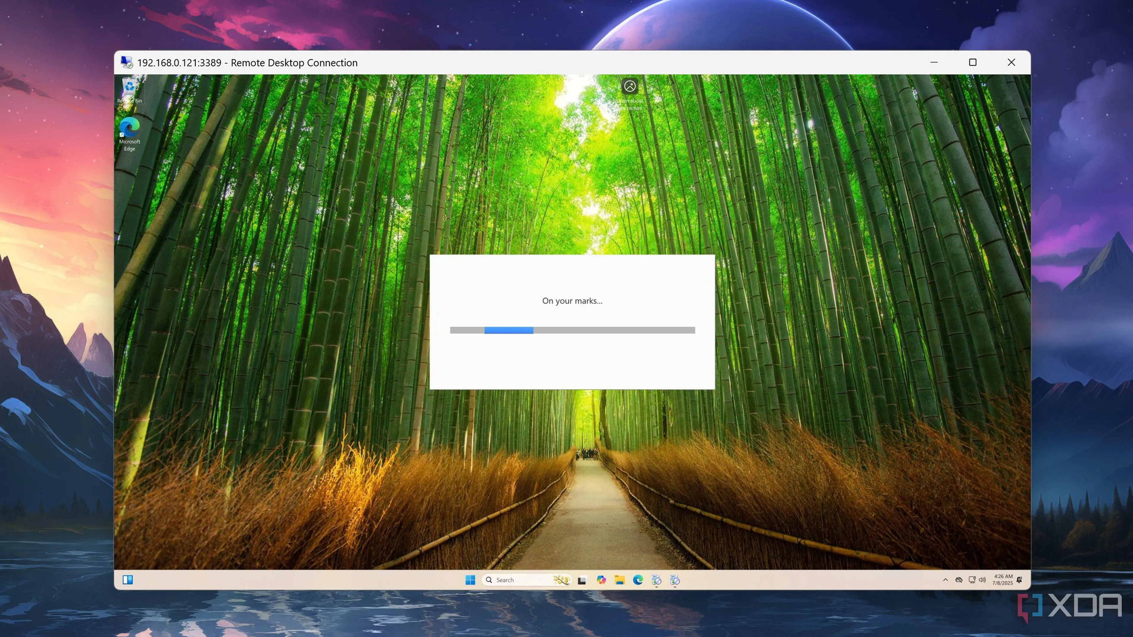 Giao diện máy ảo Windows 11 được truy cập từ xa bằng giao thức Remote Desktop Protocol (RDP)