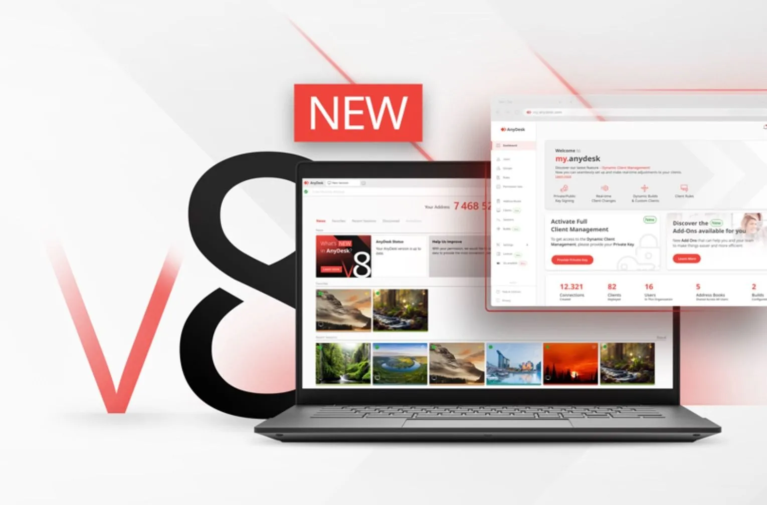 Giao diện menu chính của ứng dụng điều khiển từ xa AnyDesk