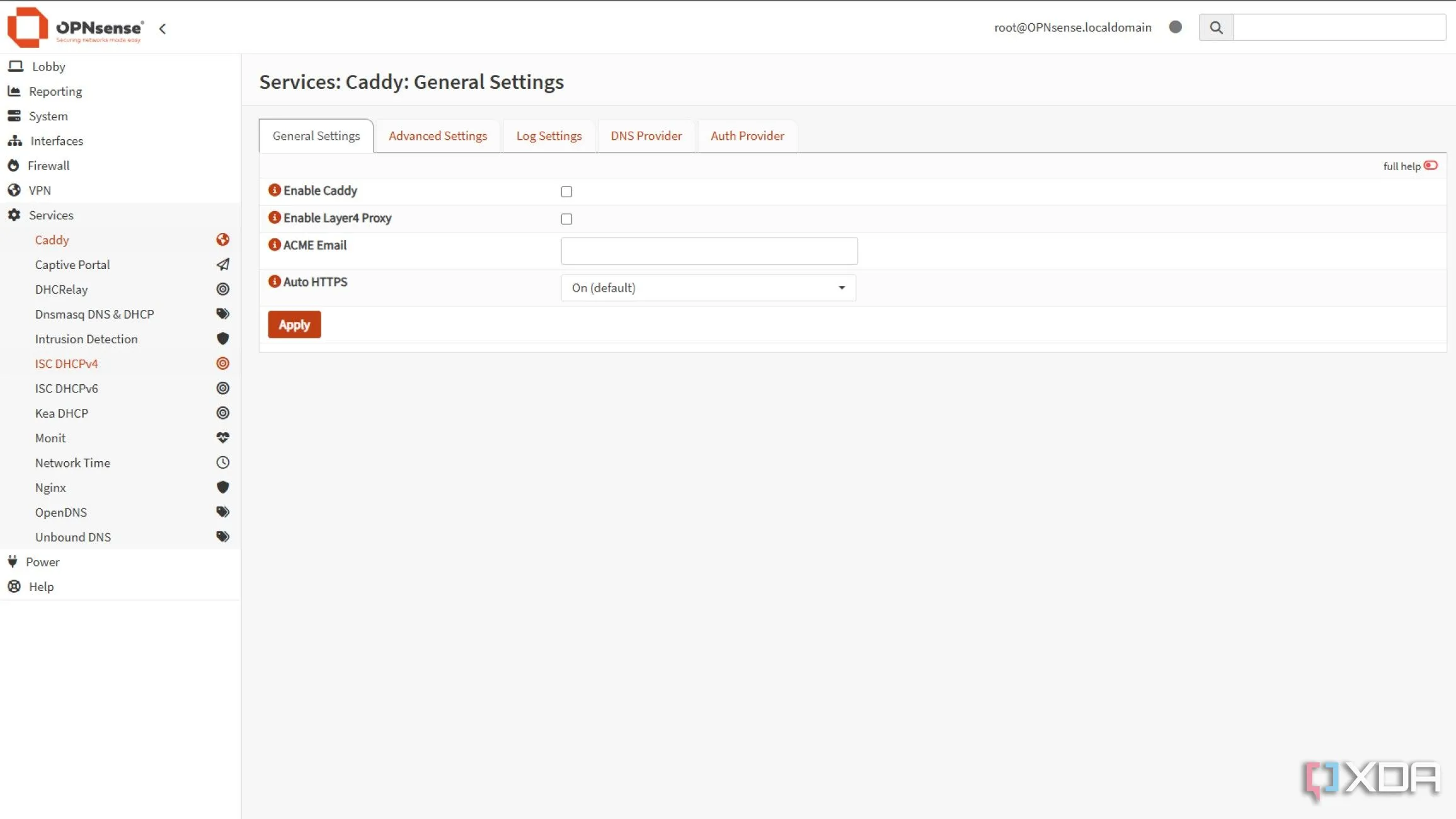 Giao diện OPNsense hiển thị các dịch vụ plugin reverse proxy Caddy và Nginx