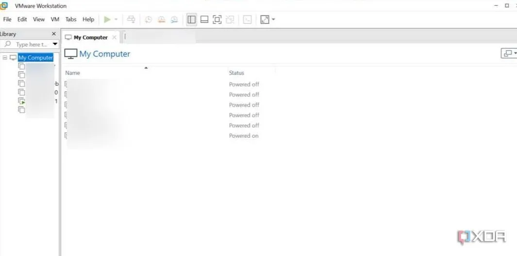 Giao diện phần mềm ảo hóa VMware Workstation Player
