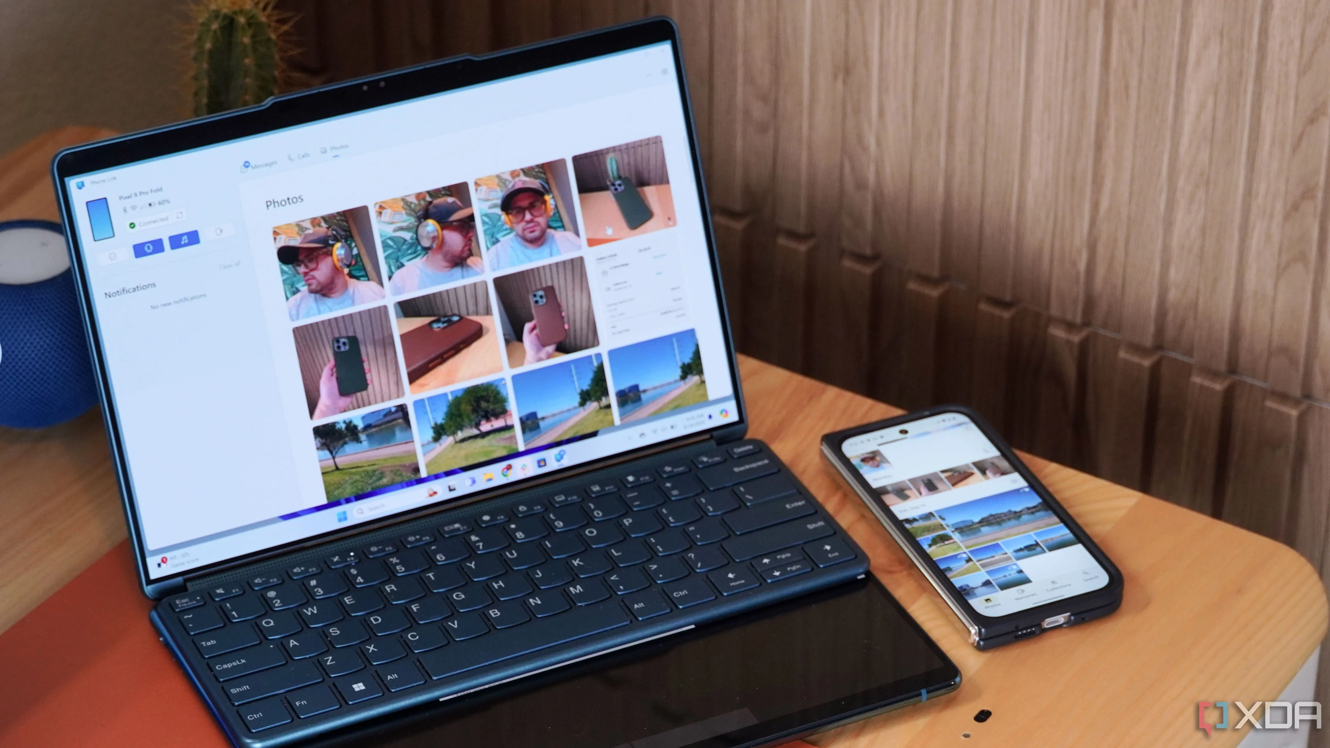Giao diện Phone Link trên PC hiển thị khả năng kết nối và đồng bộ dữ liệu từ điện thoại Android