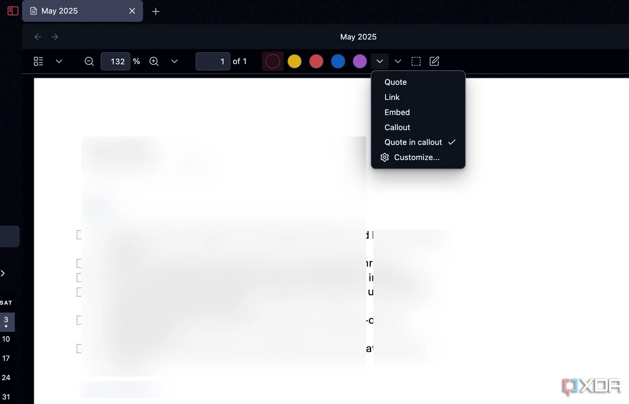 Giao diện plugin PDF++ cho phép chỉnh sửa và ghi chú trực tiếp trên tài liệu PDF trong Obsidian