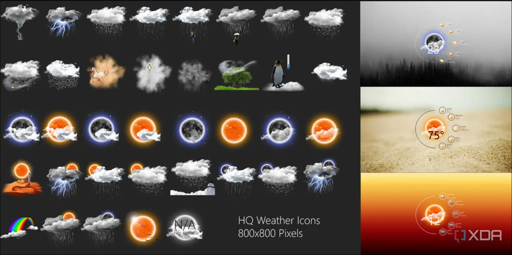 Giao diện Rainmeter hiển thị thông tin thời tiết tùy chỉnh từ DeviantArt