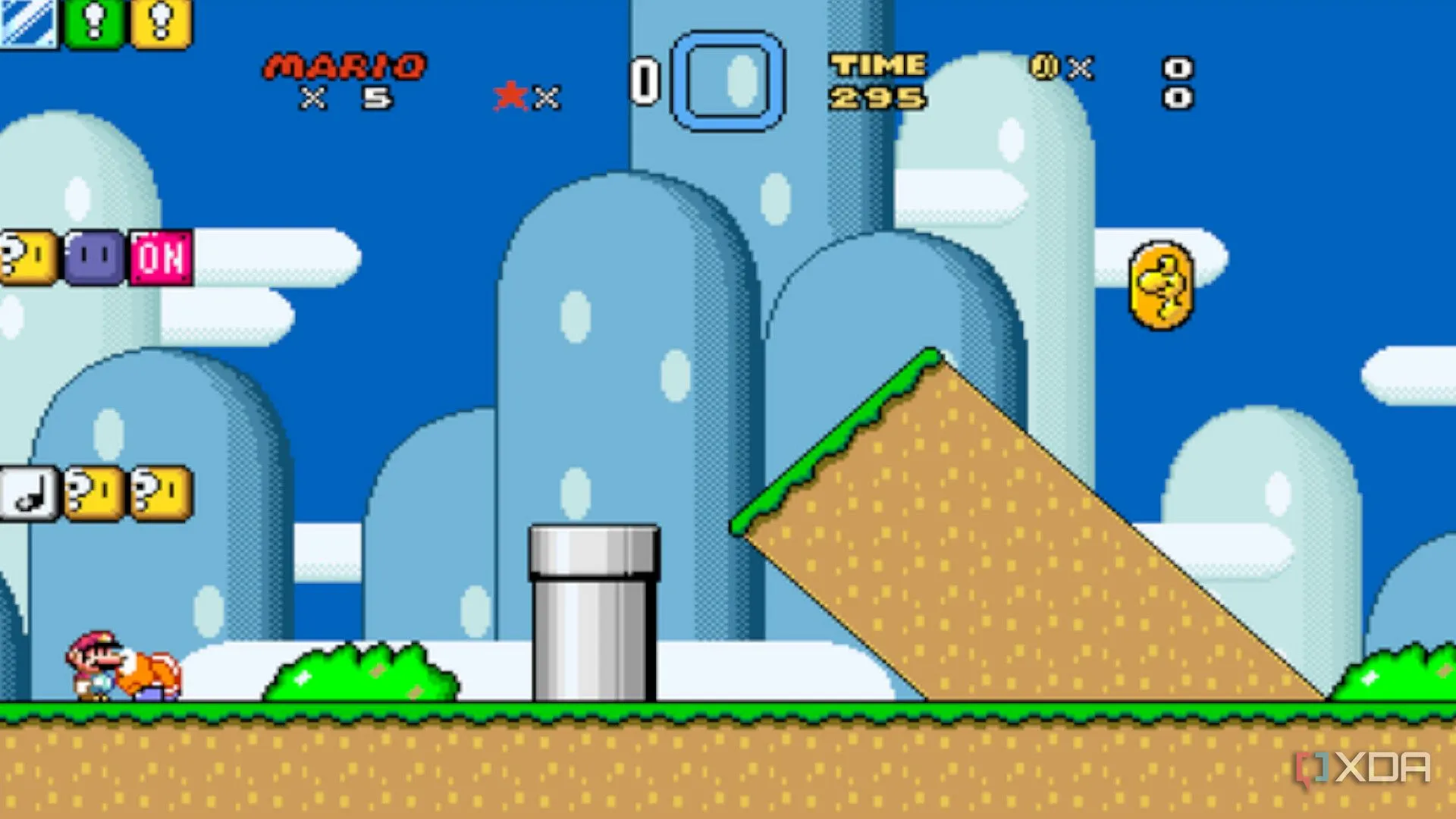 Giao diện Super Mario chạy trên giả lập BSNES