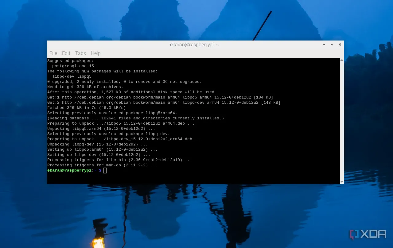Giao diện terminal hiển thị các bước cài đặt Apache Airflow trên Raspberry Pi, bao gồm Python và môi trường ảo