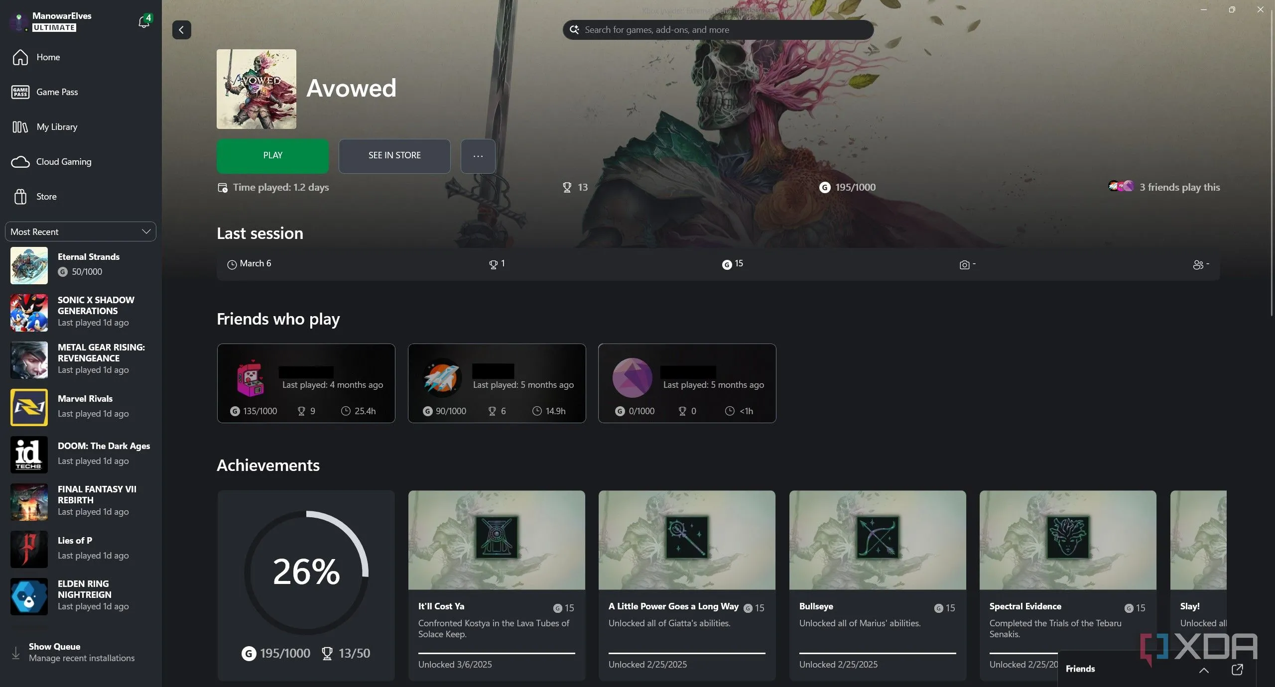 Giao diện thư viện hợp nhất Xbox