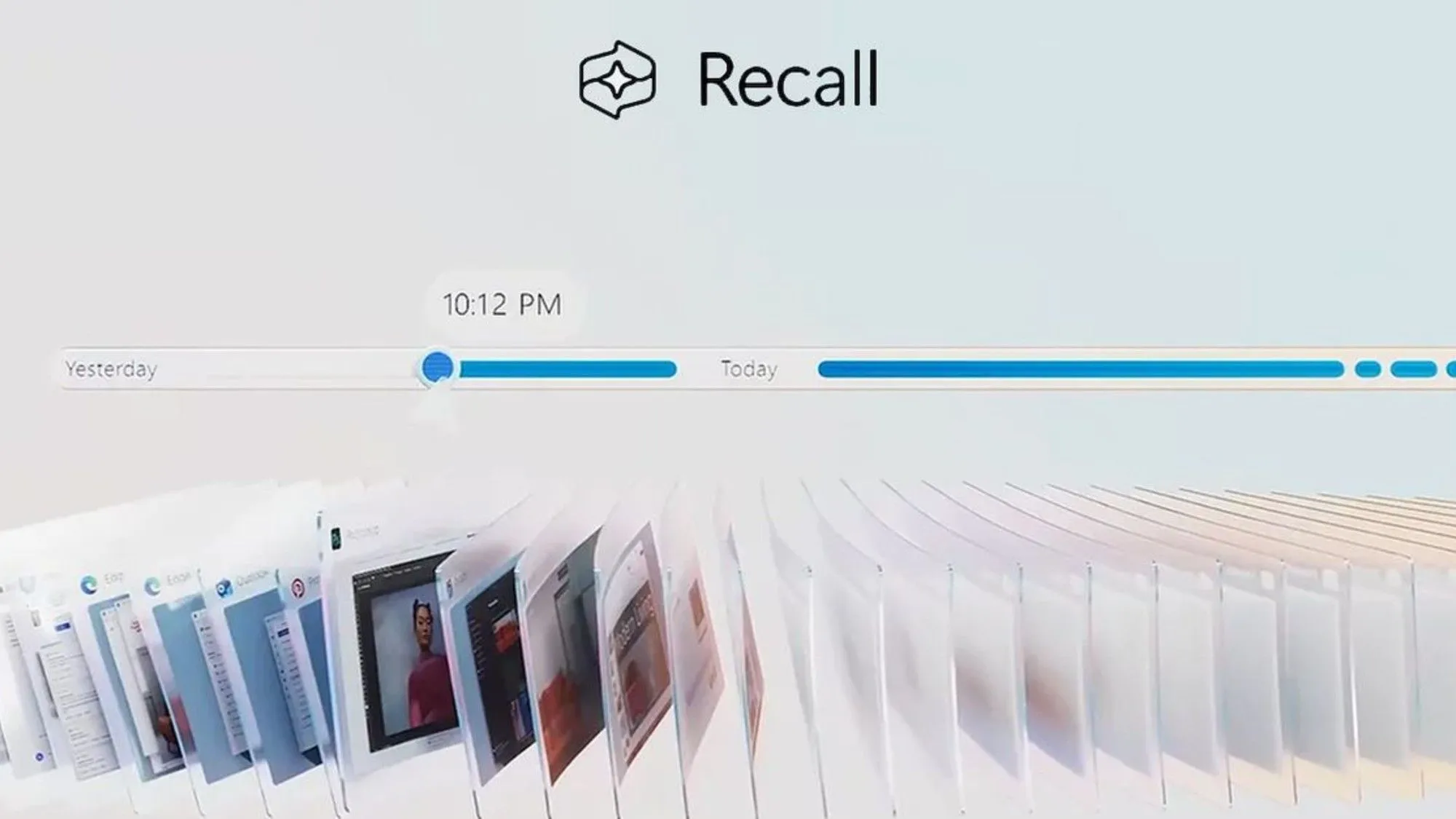 Giao diện tính năng Windows Recall với dòng thời gian hoạt động, tiềm ẩn nguy cơ rò rỉ dữ liệu cá nhân.