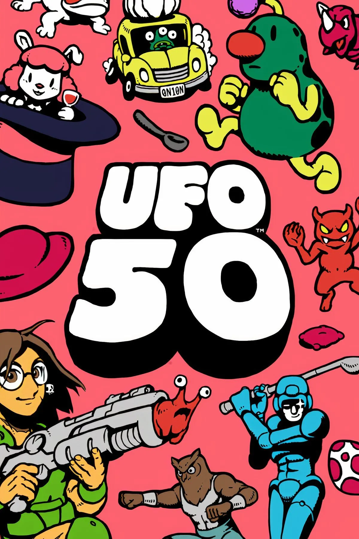 Giao diện tổng hợp 50 game phong cách retro 8-bit trong bộ sưu tập UFO 50