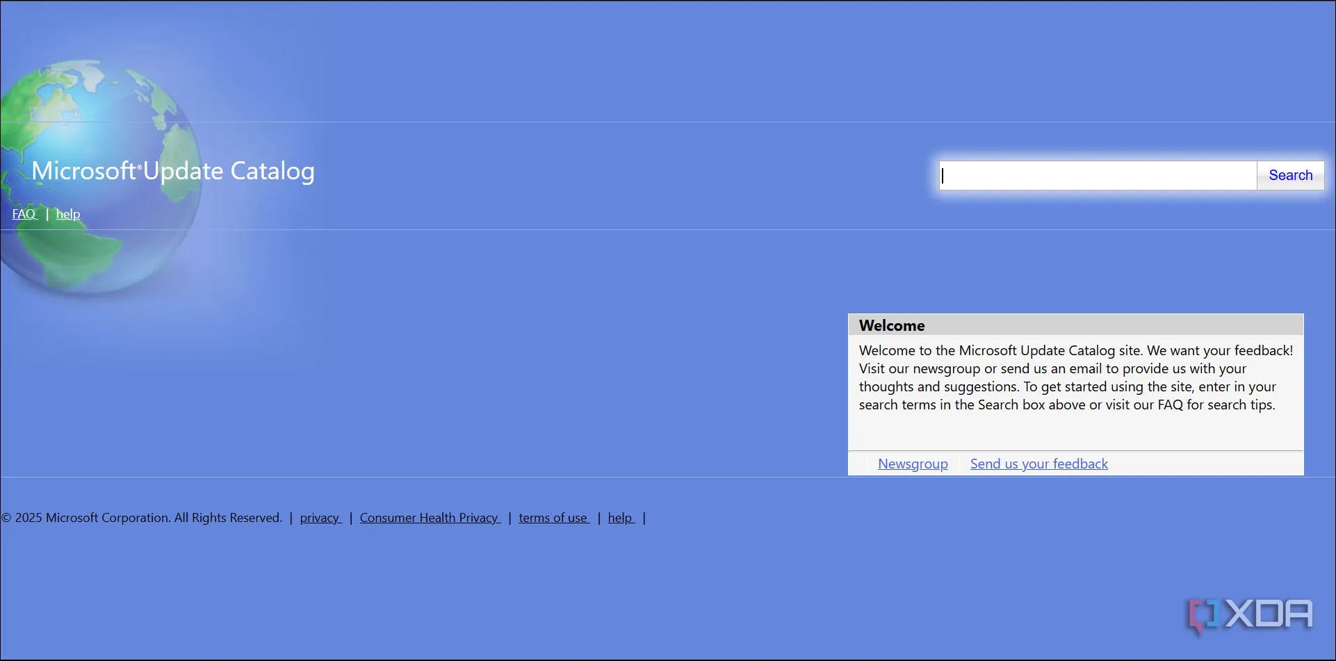 Giao diện trang web Microsoft Update Catalog để tìm và tải các bản cập nhật Windows
