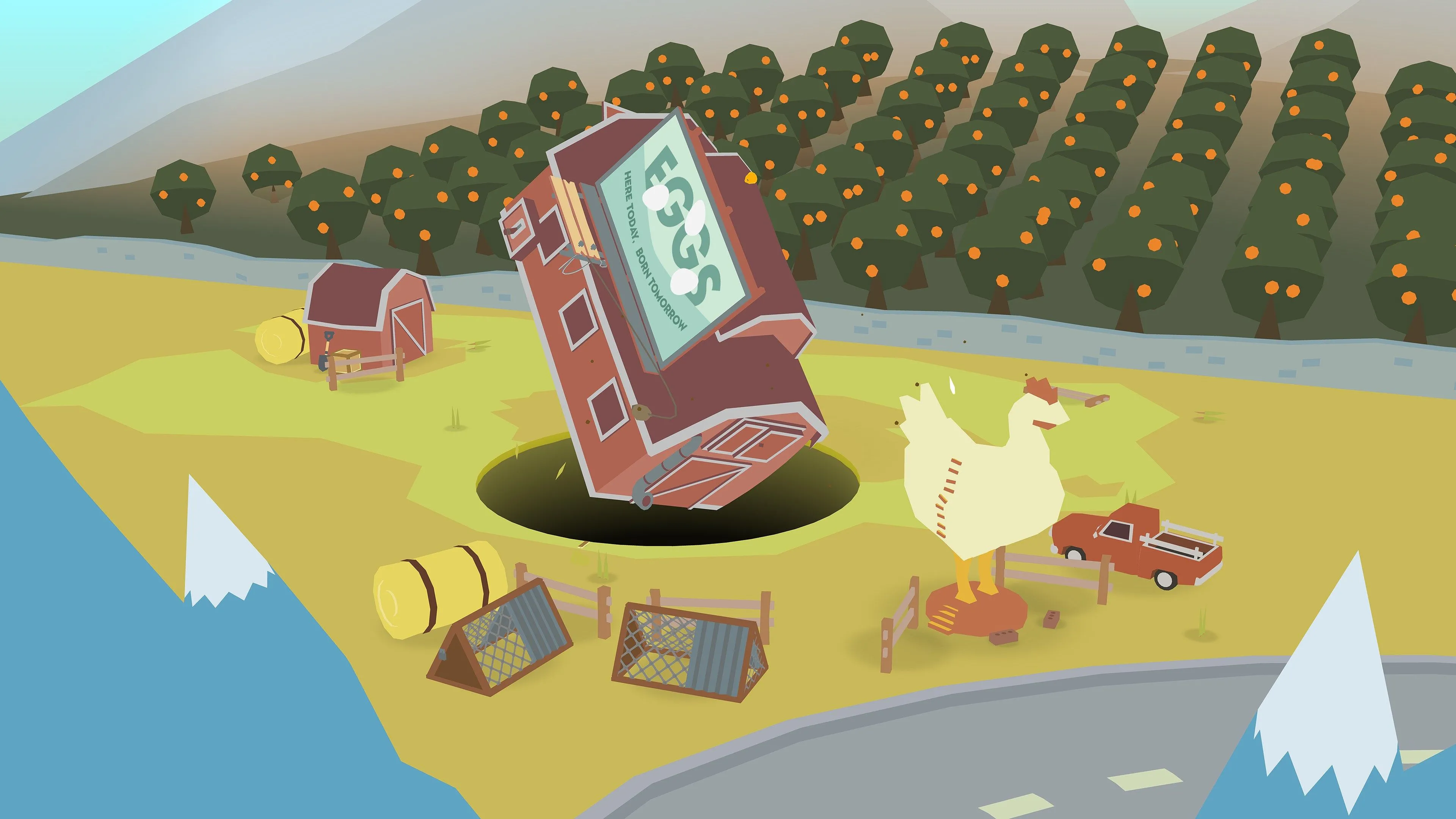 Giao diện trò chơi Donut County trên thiết bị di động, với đồ họa hoạt hình.