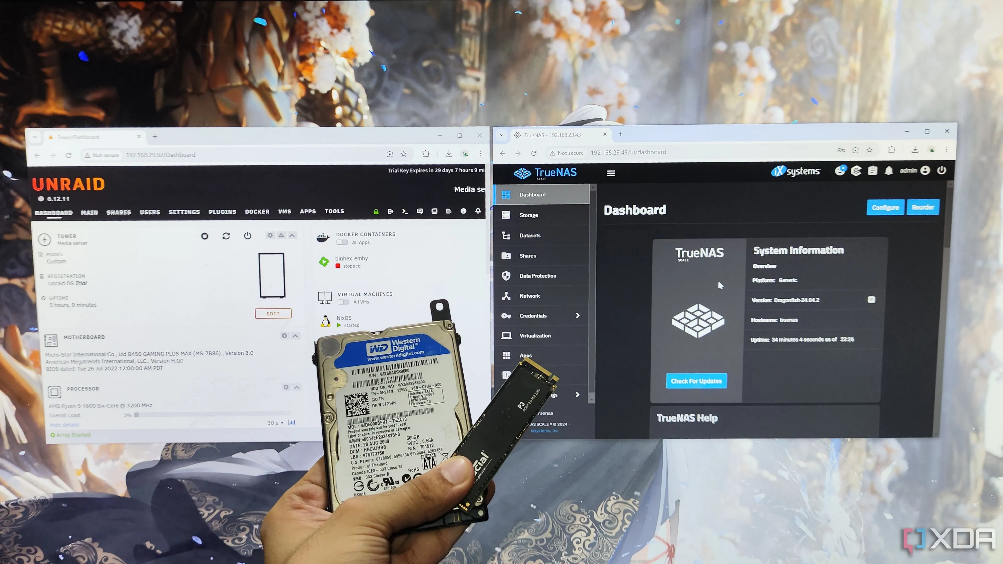 Giao diện TrueNAS Scale và Unraid, các lựa chọn lưu trữ mạnh mẽ hơn Windows Storage Spaces