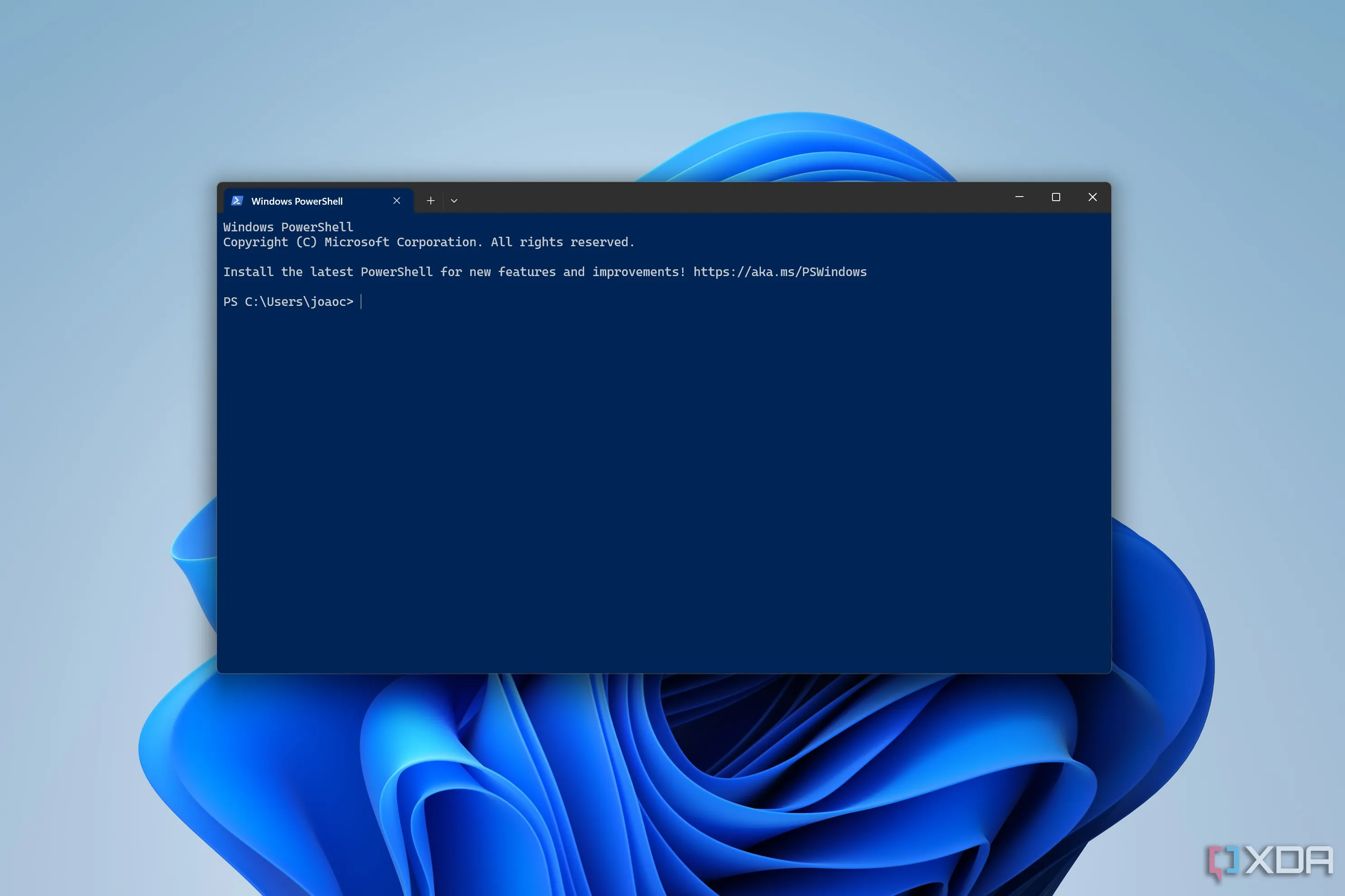Giao diện Windows PowerShell trên Windows 11