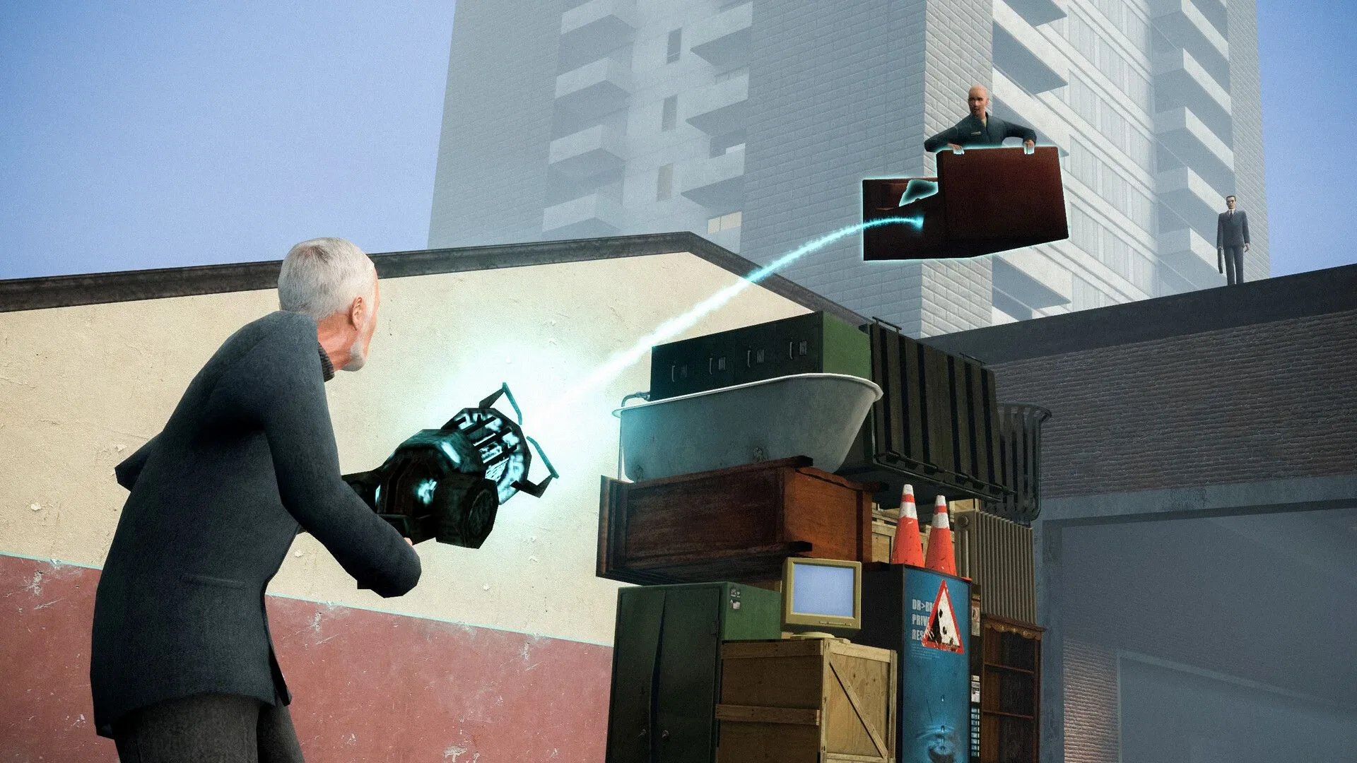 Hai người chơi tương tác trong Garry's Mod, minh họa lối chơi sandbox dựa trên vật lý của game.