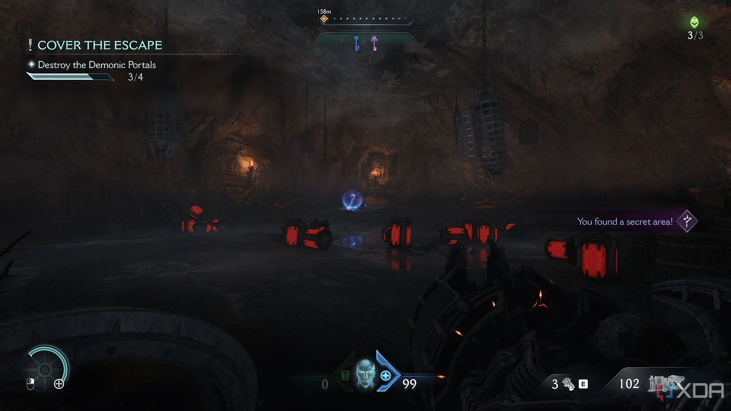 Hang động đầy thùng thuốc nổ nơi Doom Slayer chiến đấu để lấy Weapon Skin