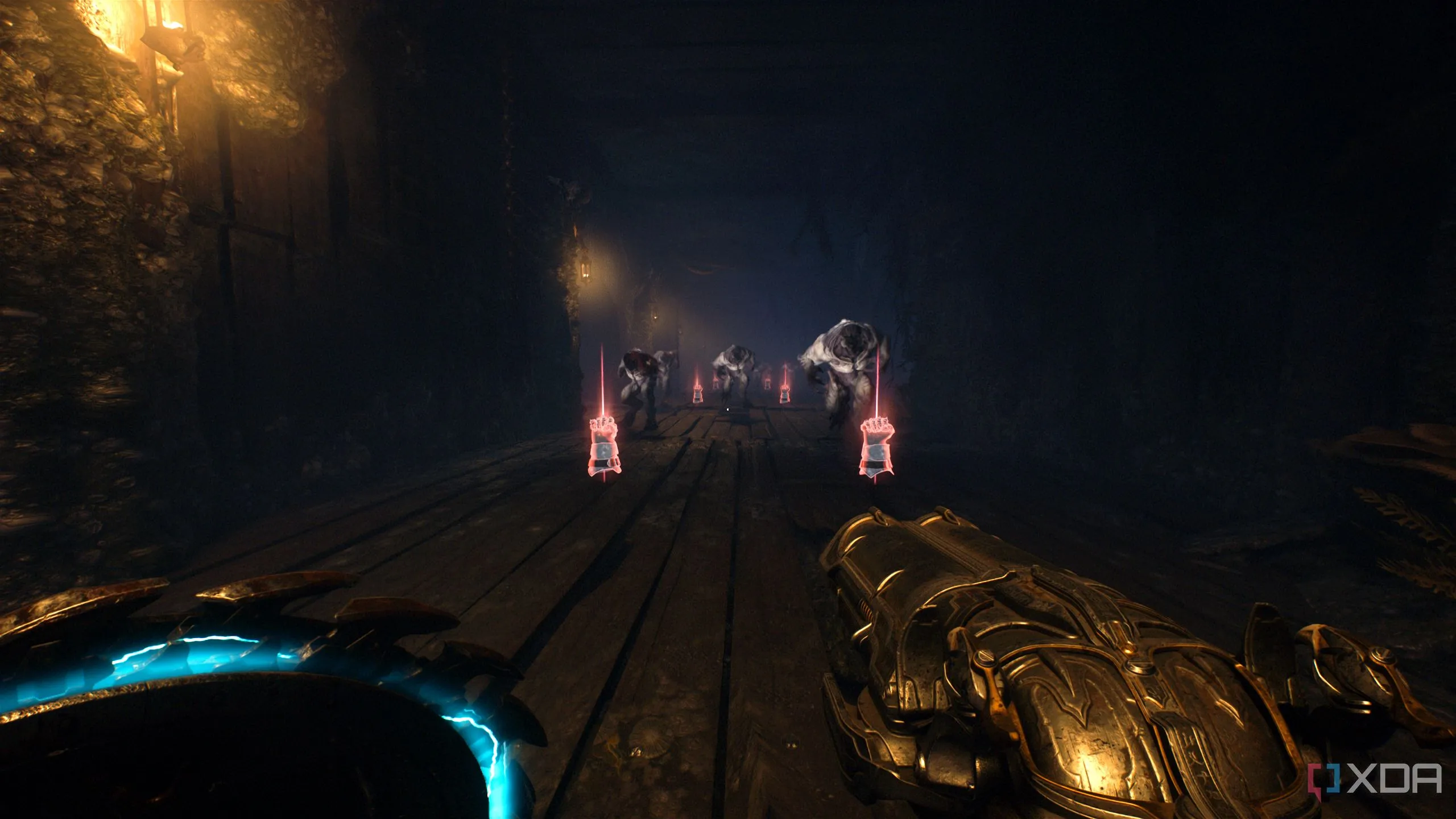 Hành lang đầy Hellknights và Melee Charge trong Chapter 17 Doom The Dark Ages