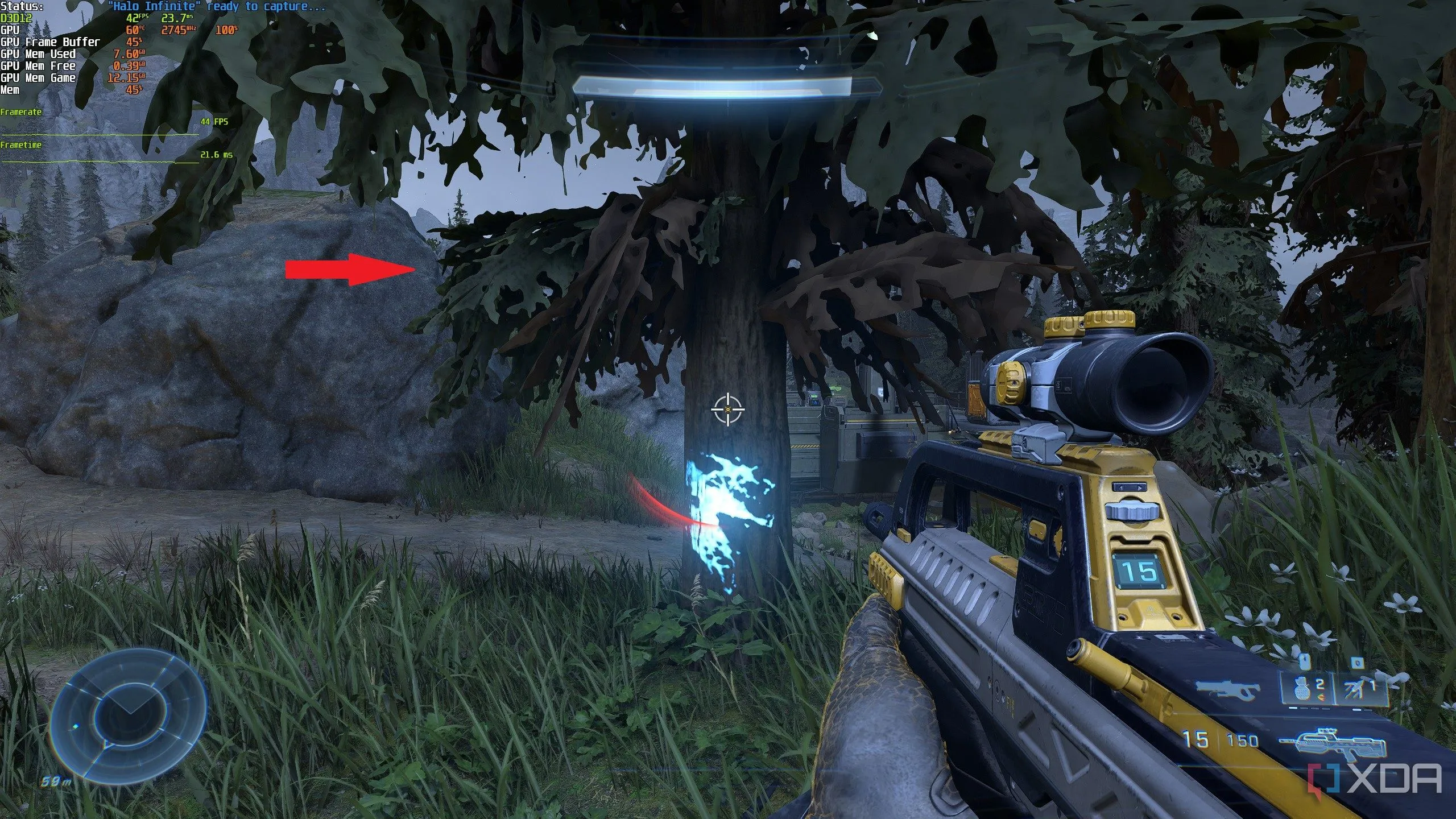 Hiển thị mức độ sử dụng VRAM trong game Halo Infinite