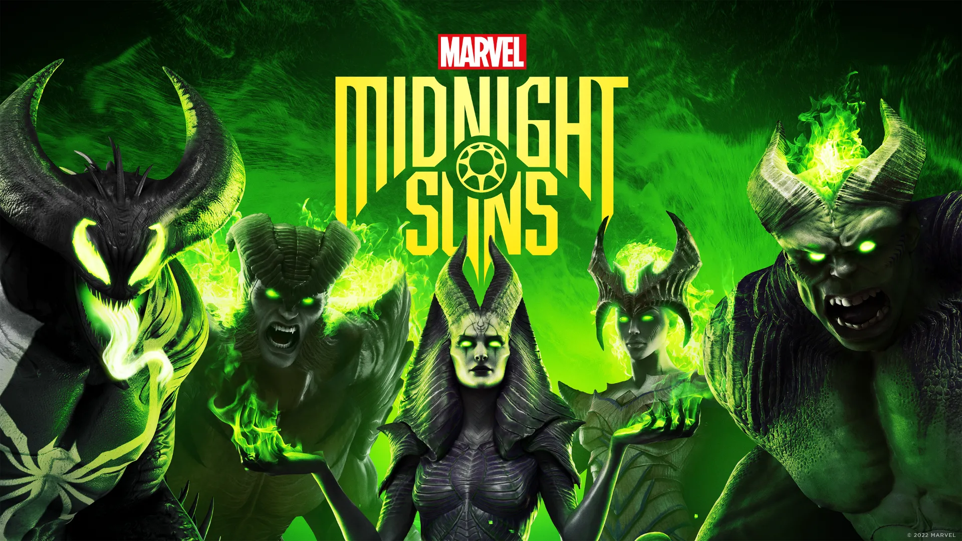 Hình ảnh bìa của Marvel's Midnight Suns – Legendary Edition, minh họa các anh hùng và biểu tượng game, thường xuyên được giảm giá mạnh