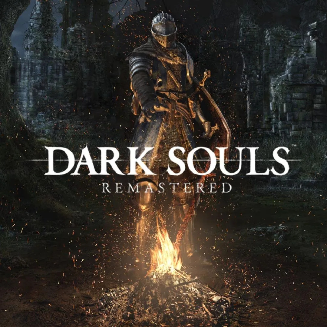 Hình ảnh bìa game Dark Souls Remastered, nơi người chơi thường xuyên đối mặt với Capra Demon và lỗi camera khó chịu