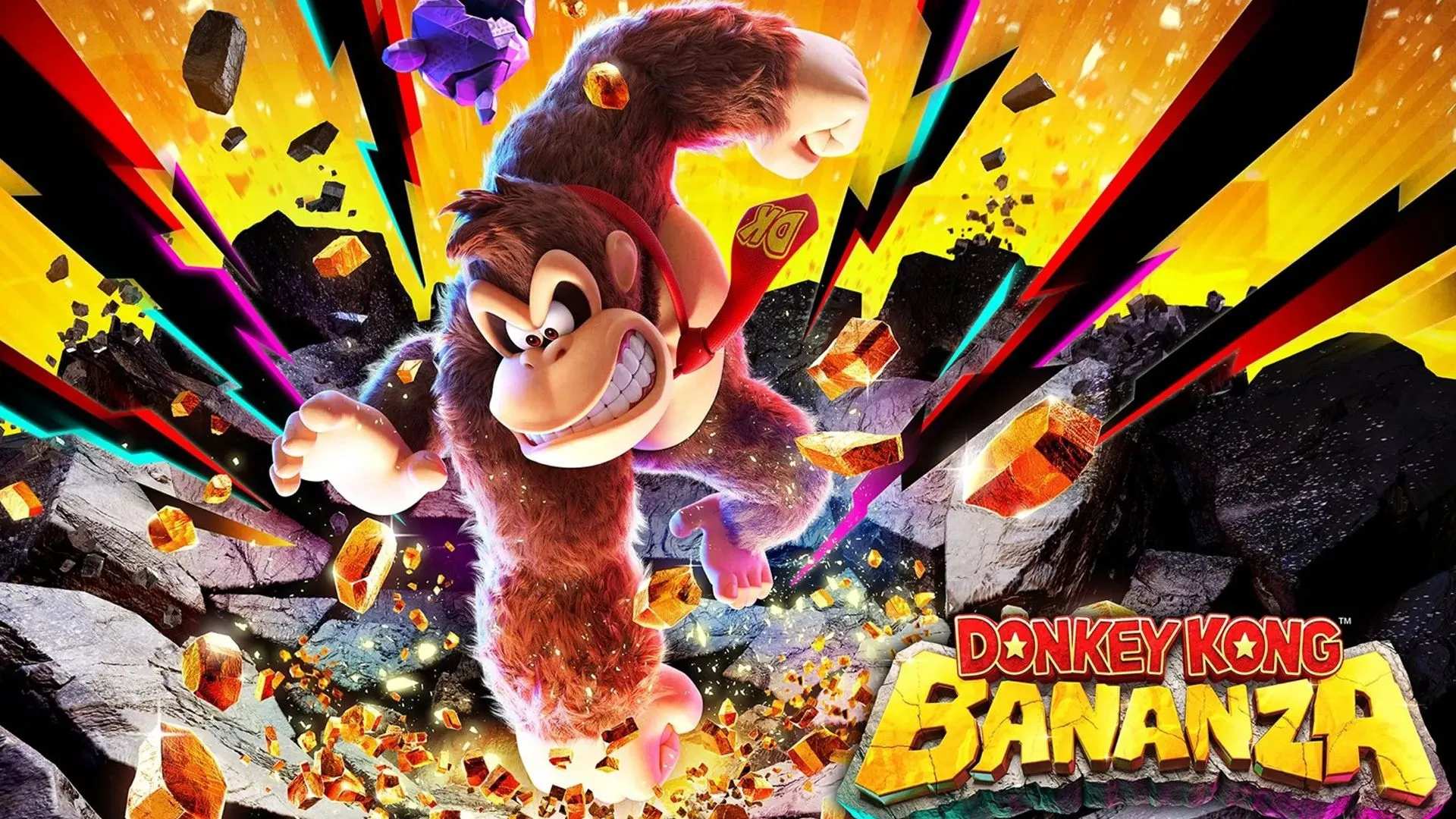Hình ảnh chính của tựa game Donkey Kong Bananza trên Nintendo Switch 2, có thể không hỗ trợ lưu trữ đám mây.