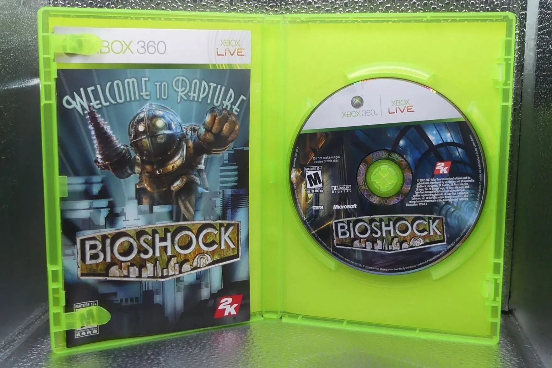 Hình ảnh đĩa game BioShock cho Xbox 360, minh chứng cho thư viện game kinh điển trên console này