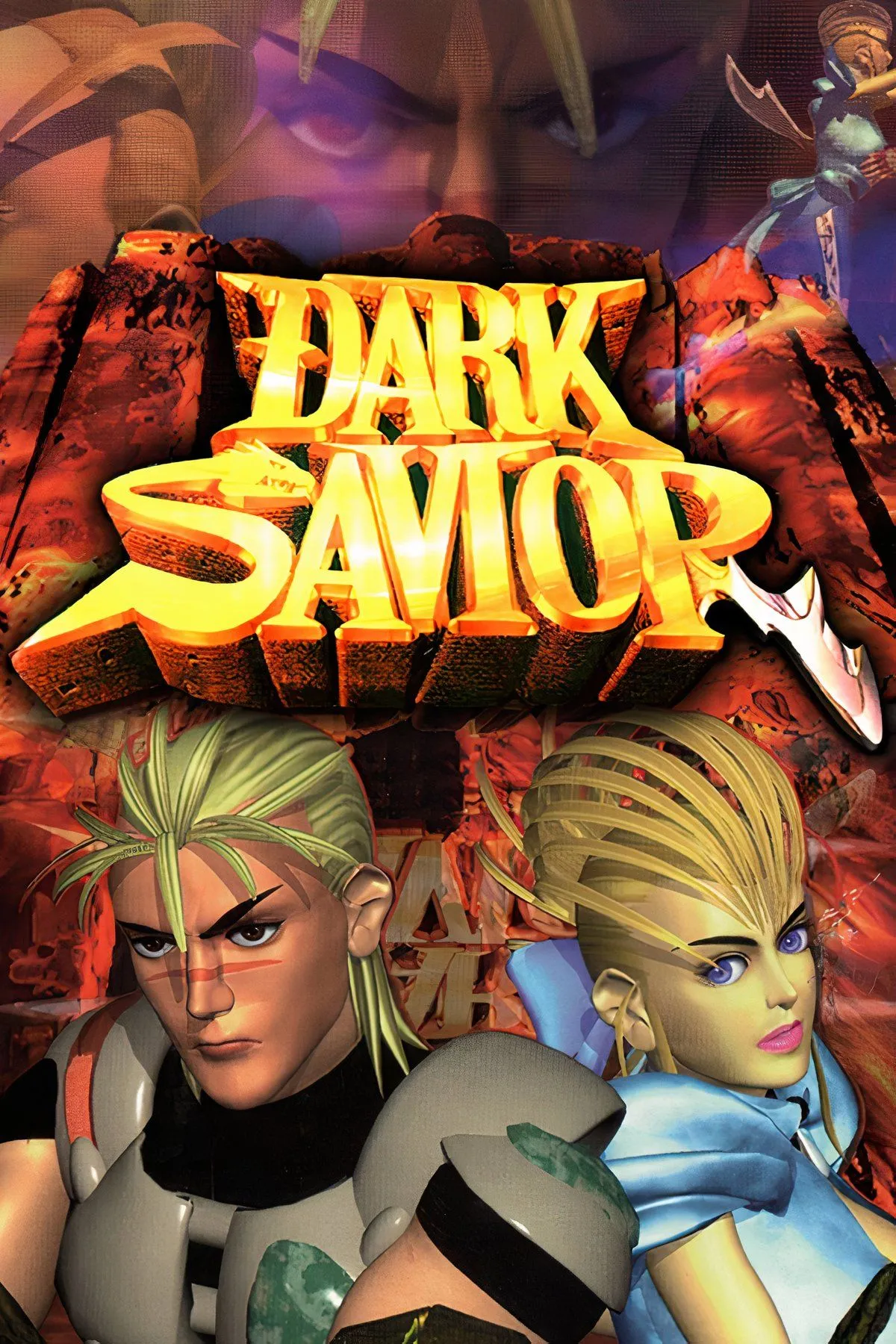 Hình ảnh gameplay đặc trưng của Dark Savior, một game hành động platformer sáng tạo trên Sega Saturn
