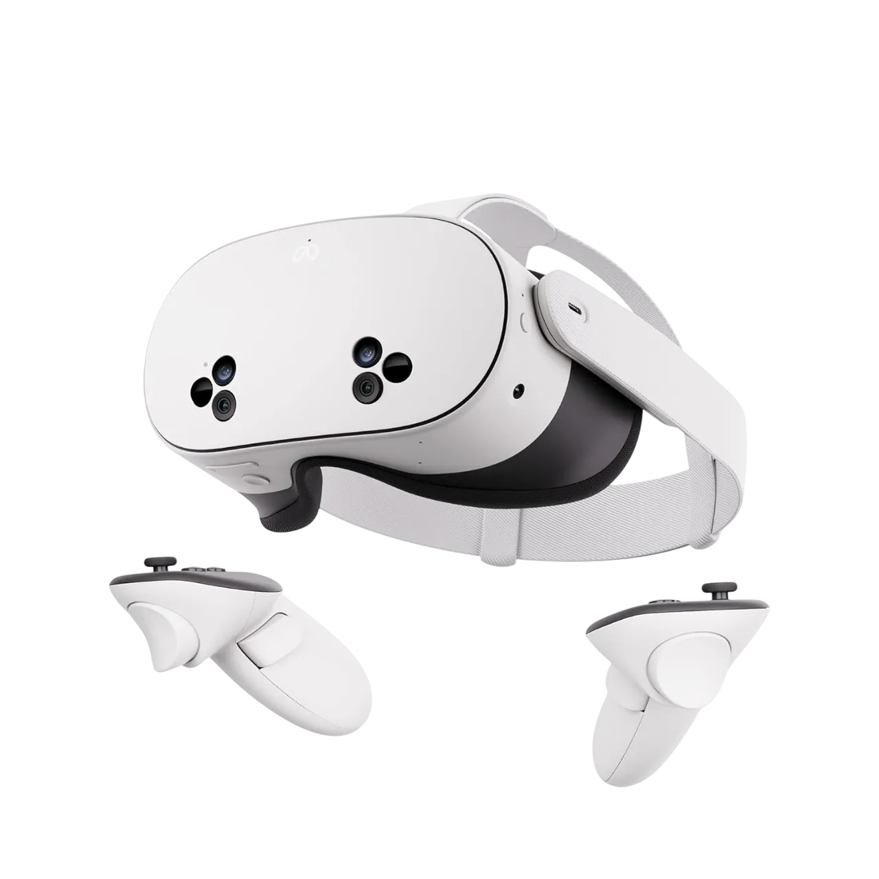 Hình ảnh kính thực tế ảo Meta Quest 3S màu trắng với controller đi kèm