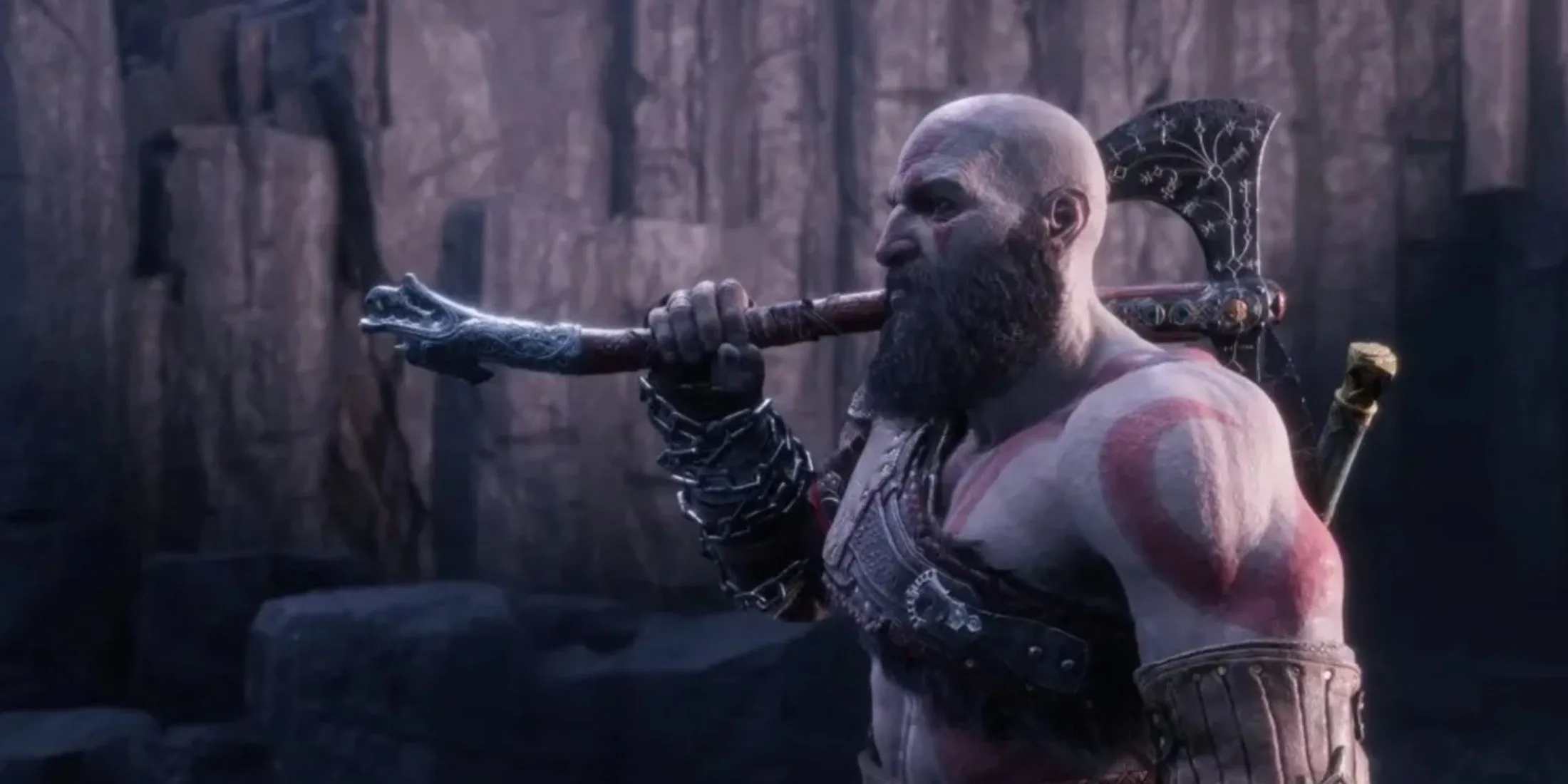 Hình ảnh Kratos hùng dũng trong God of War Ragnarok