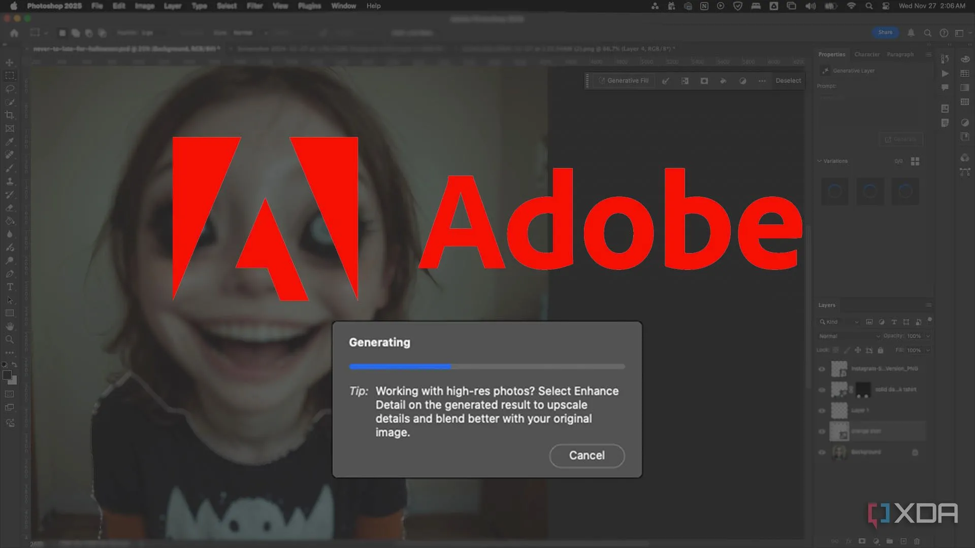 Hình ảnh minh họa tính năng Generative Fill và Expand bằng AI trong Adobe Photoshop