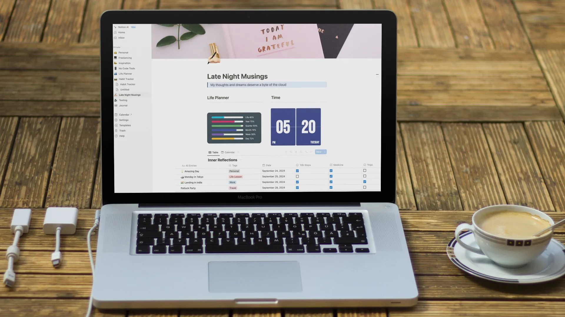 Hình ảnh minh họa việc sử dụng Notion template để tạo nhật ký kỹ thuật số, gợi ý cách tận dụng mẫu có sẵn.