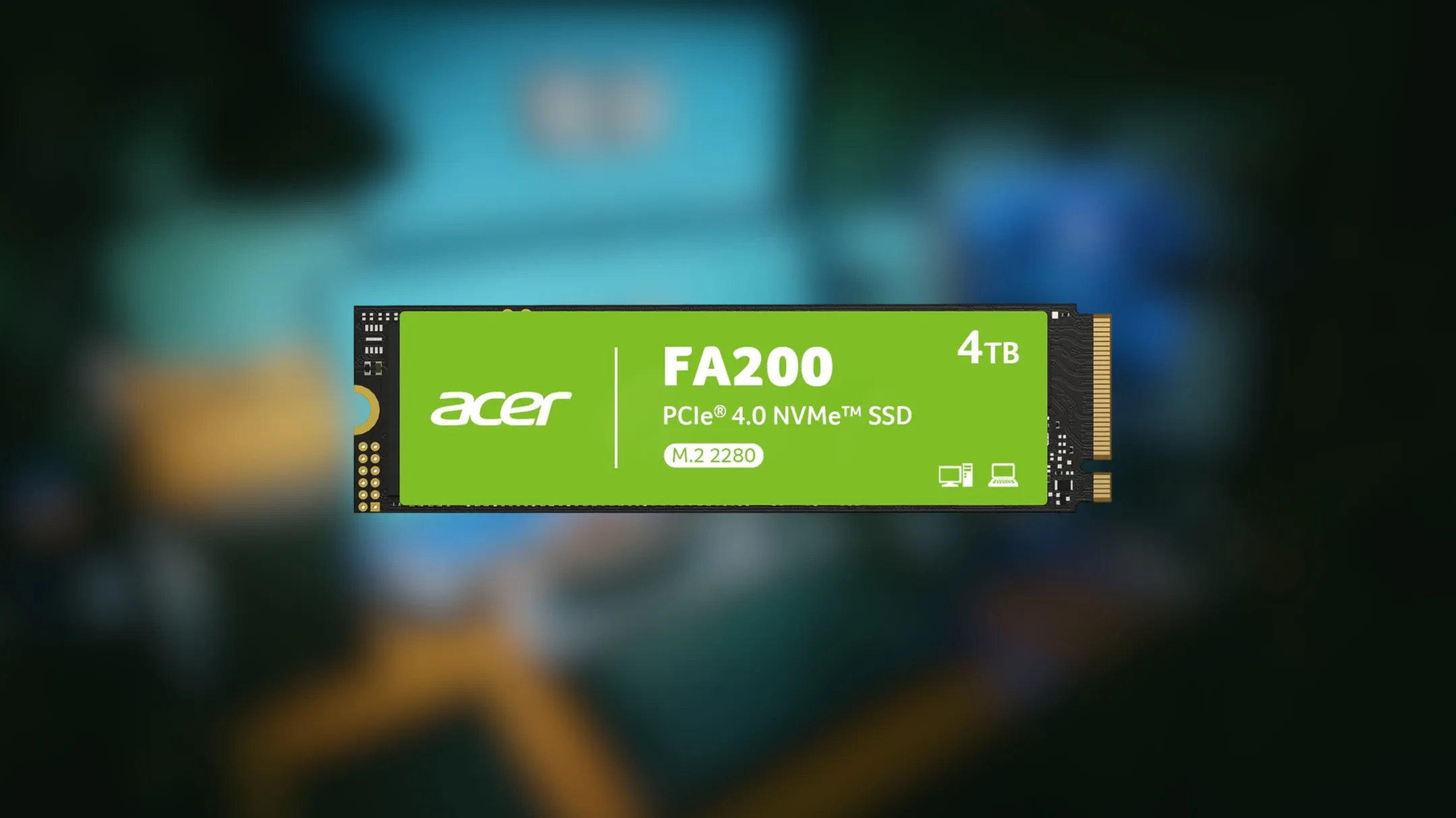 Hình ảnh mô tả SSD Acer FA200 hiển thị các thông số kỹ thuật chính