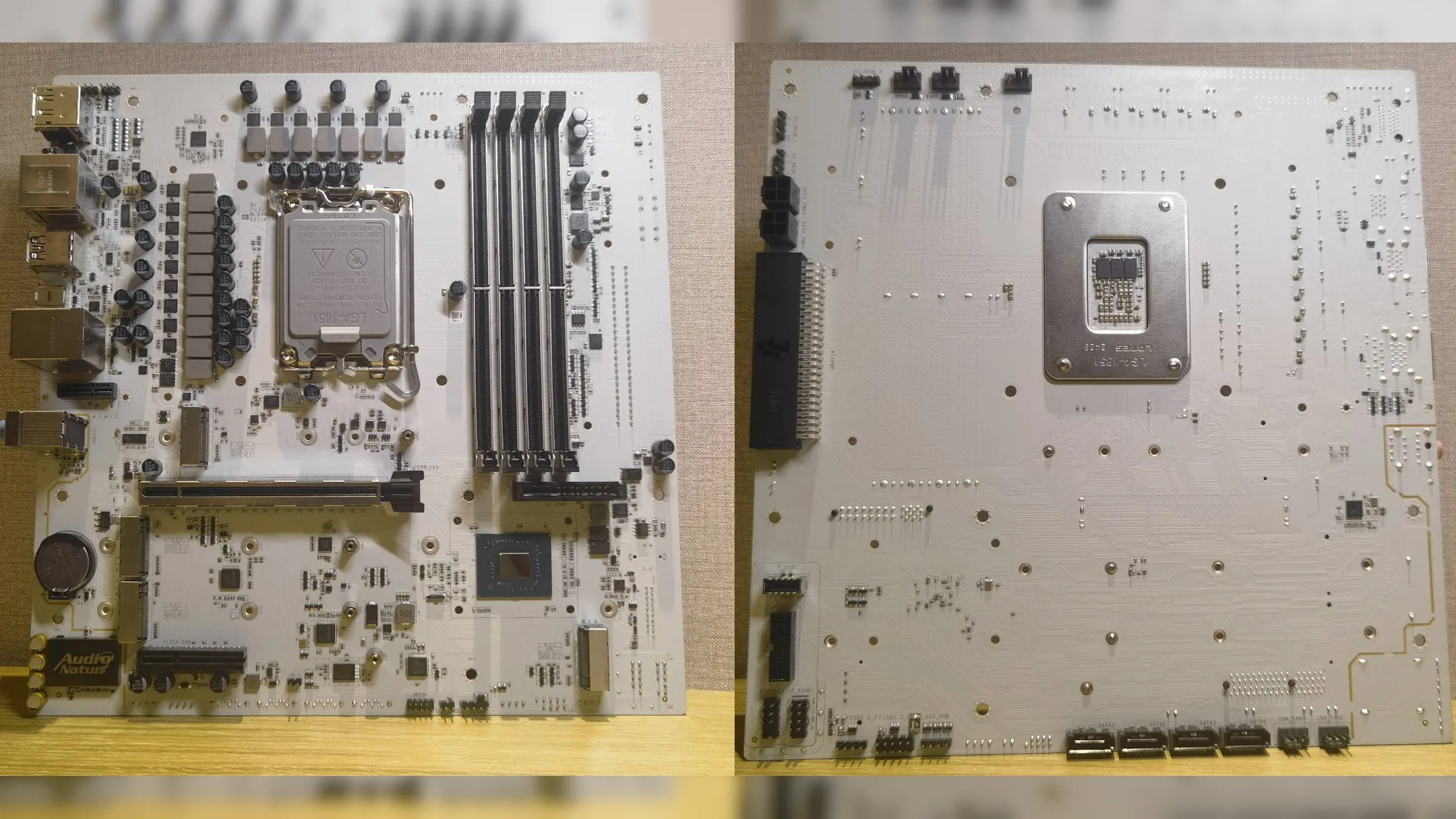 Hình ảnh một bo mạch chủ (mainboard) PC hiện đại không dây kết nối, minh họa sự phát triển của công nghệ lắp ráp máy tính và các thành phần phần cứng.