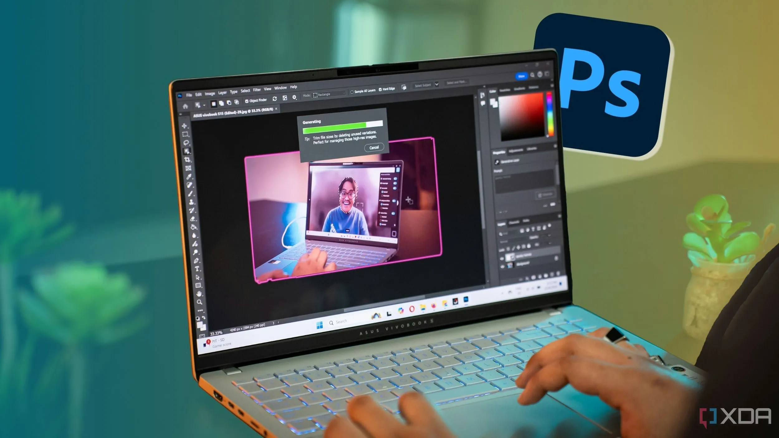 Hình ảnh một bức ảnh được chỉnh sửa chuyên nghiệp trên Photoshop, thể hiện khả năng mạnh mẽ của phần mềm
