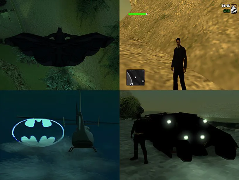 Hình ảnh Người Dơi Batman trong bản mod GTA San Andreas phong cách The Dark Knight