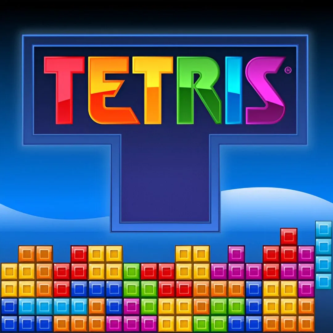 Hình ảnh sản phẩm của trò chơi Tetris, biểu tượng cho game xếp hình kinh điển được tạo bởi Alexey Pajitnov.