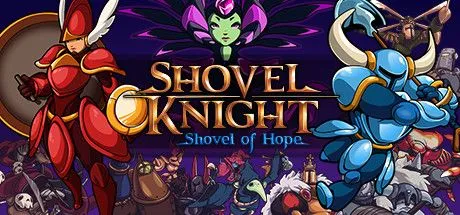 Hình ảnh Shovel Knight, hiệp sĩ cầm xẻng, đại diện cho phong cách retro 8-bit và gameplay platformer cổ điển.