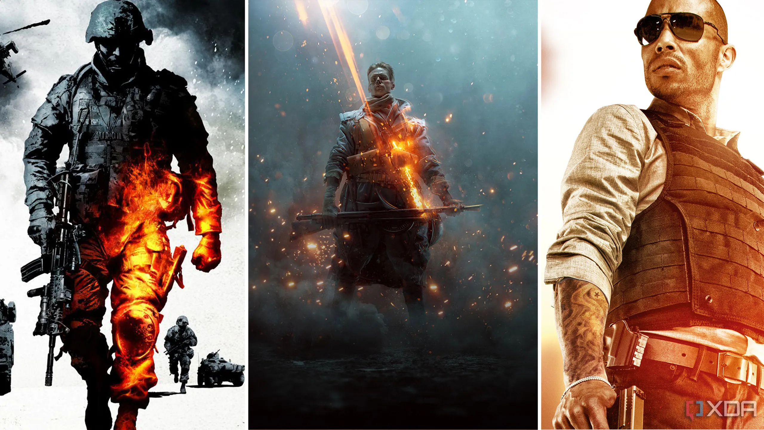 Hình ảnh tổng hợp các phiên bản Battlefield, minh họa cho thương hiệu game nổi tiếng của EA